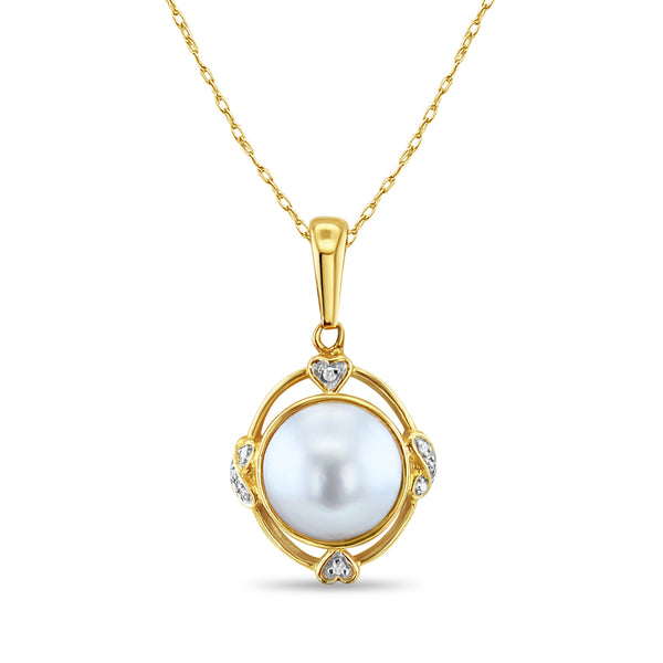 11MM MABE PEARL with Diamond Accent Necklace