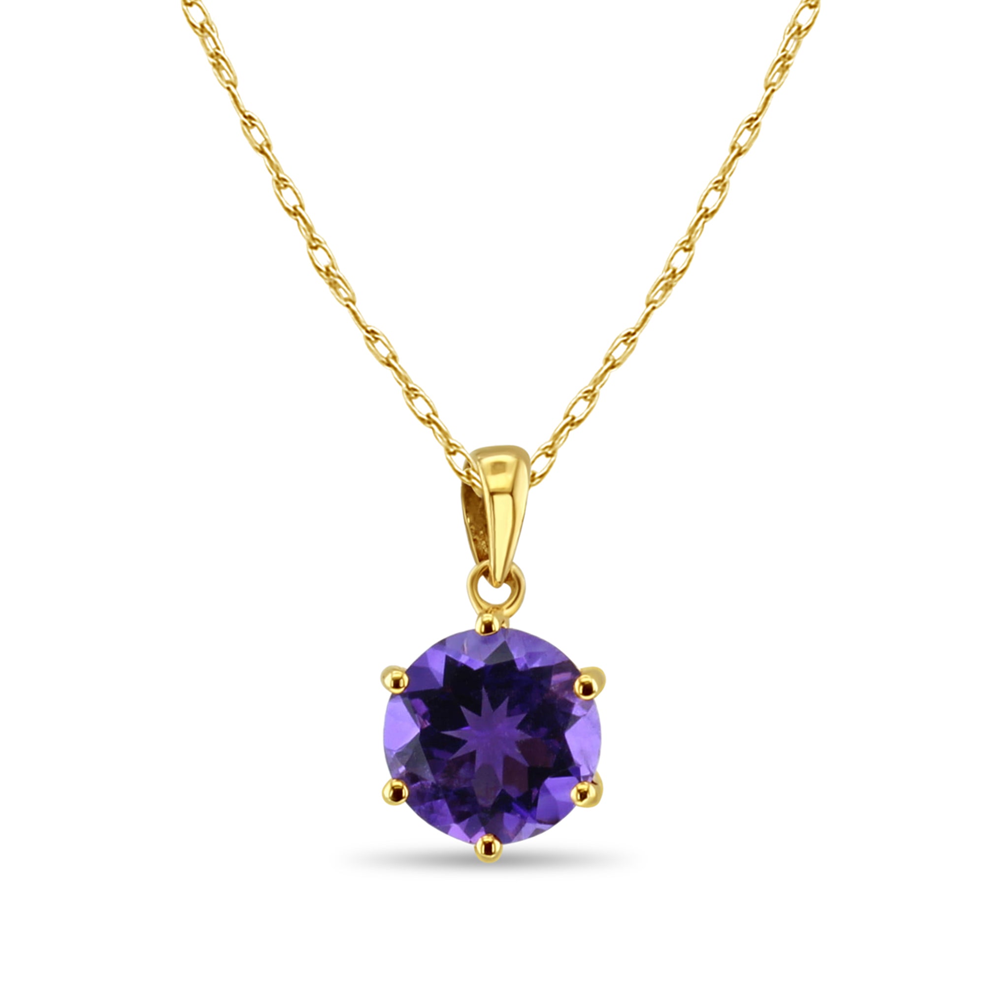 8MM Round Amethyst Necklace