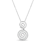 Cyclone Infinity Swirl Circle Diamond Pendant .37cttw 14K White Gold