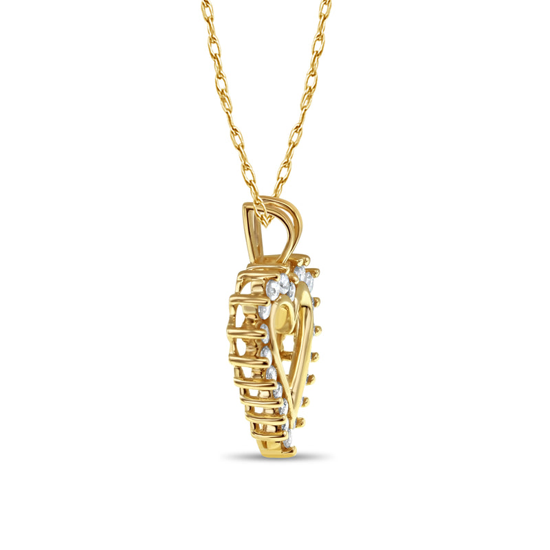 Diamond Cutout Heart Necklace 14k Yellow Gold
