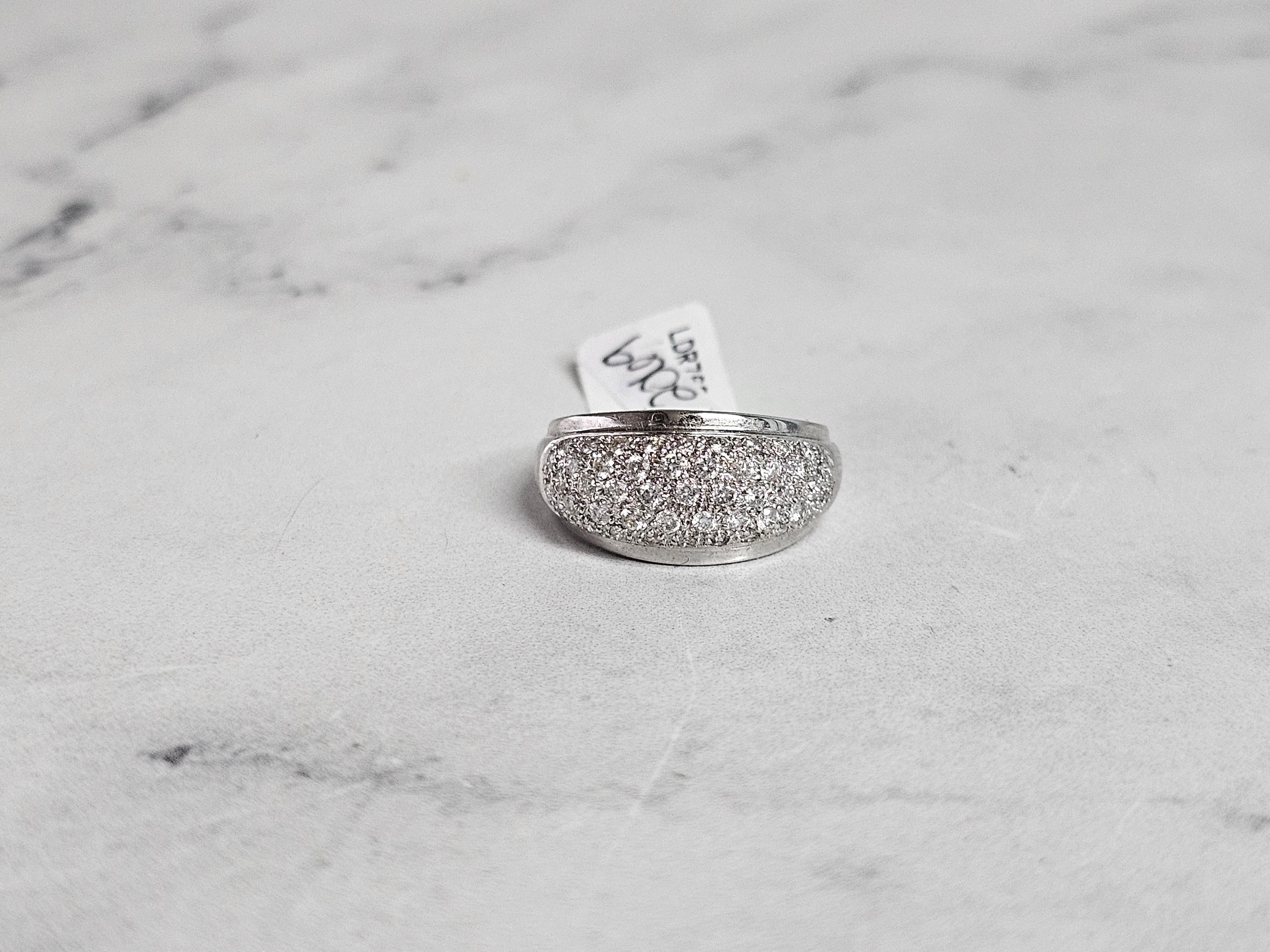 Pave Diamond Cluster Diamond Ring 14k White Gold