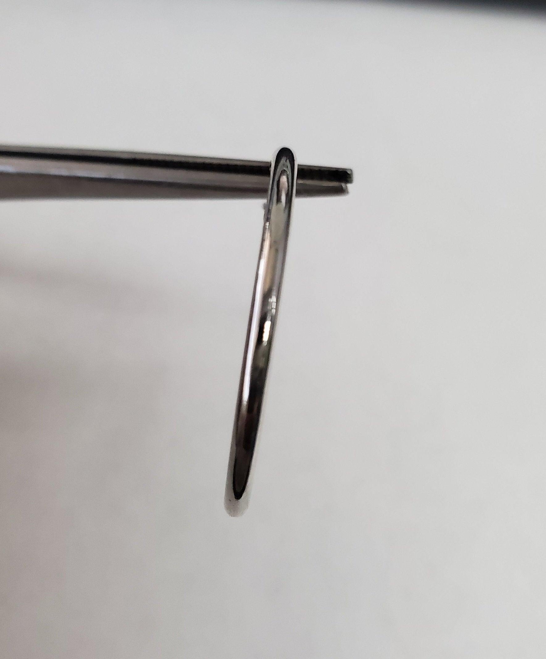 Polished One Inch 14K White Gold Hoops