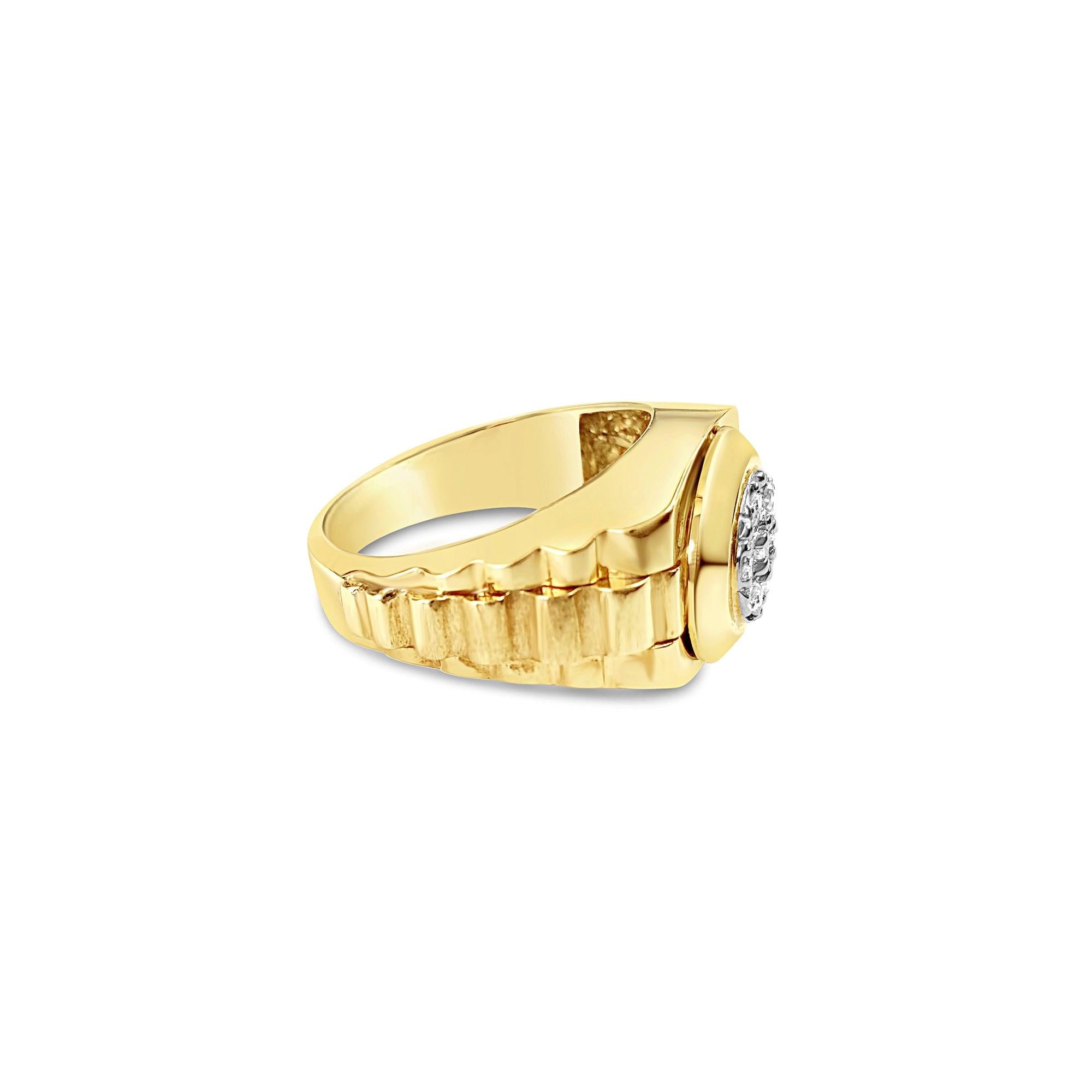 Presdiential Style Diamond Ring .38cttw 14k Yellow Gold