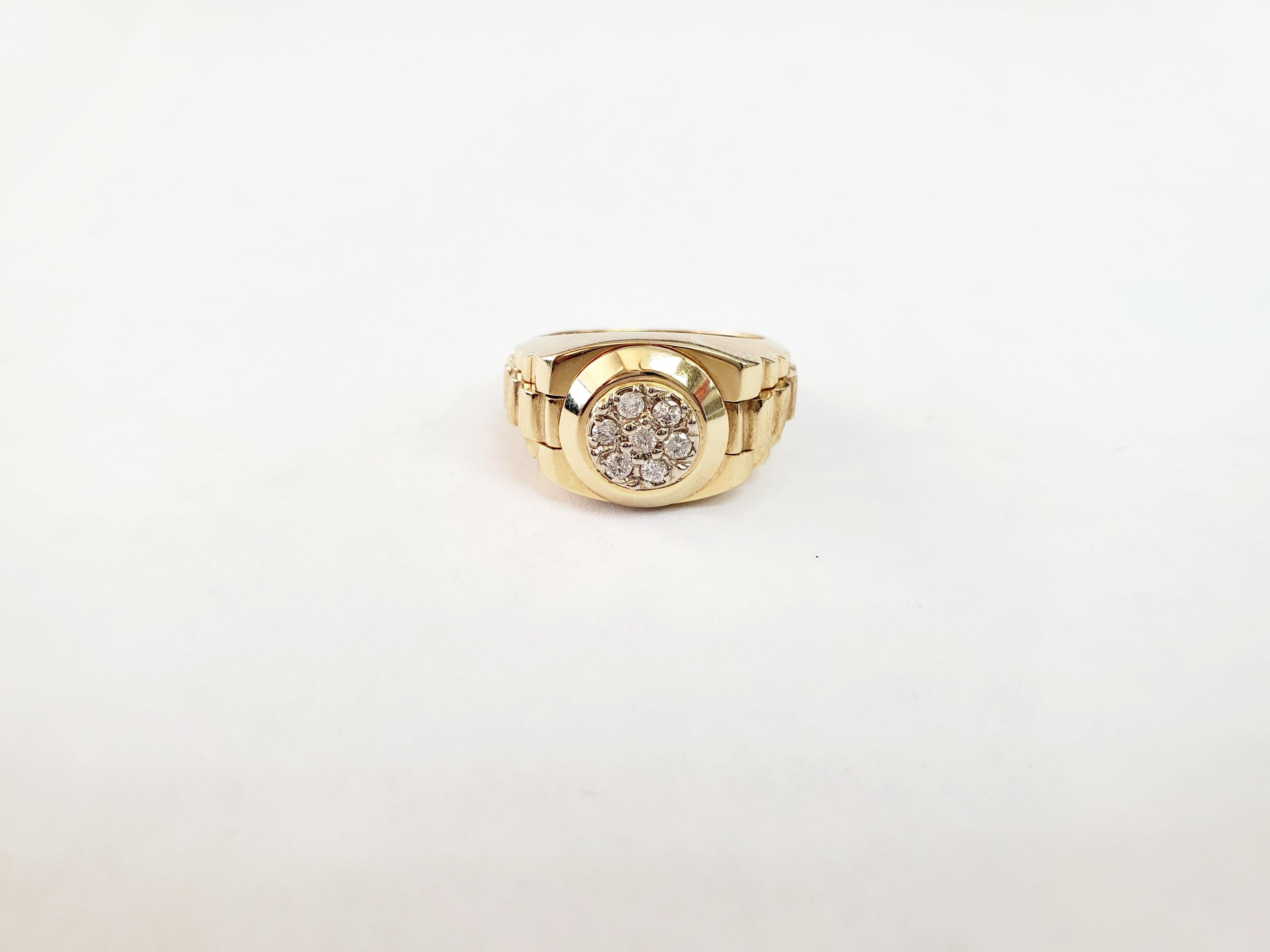 Presdiential Style Diamond Ring .38cttw 14k Yellow Gold