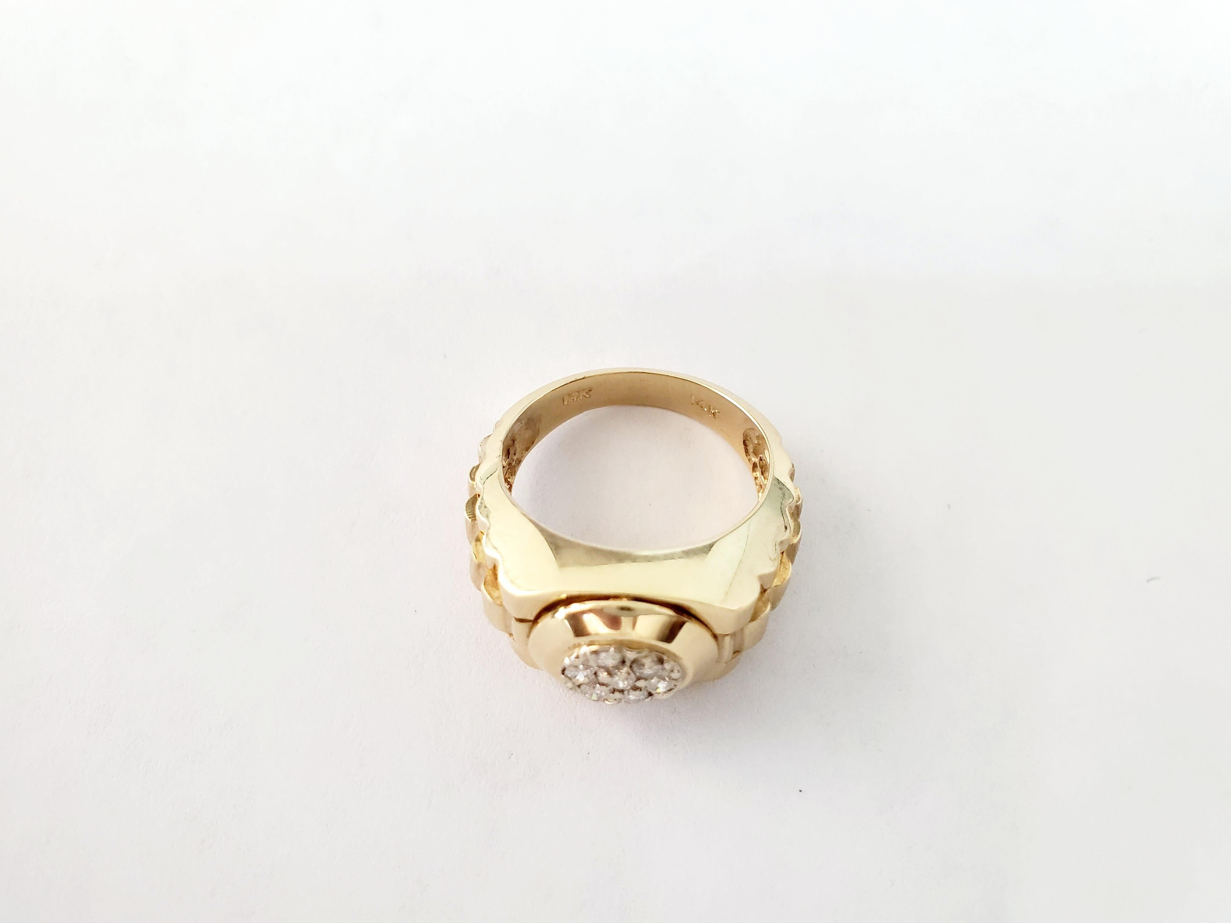 Presdiential Style Diamond Ring .38cttw 14k Yellow Gold