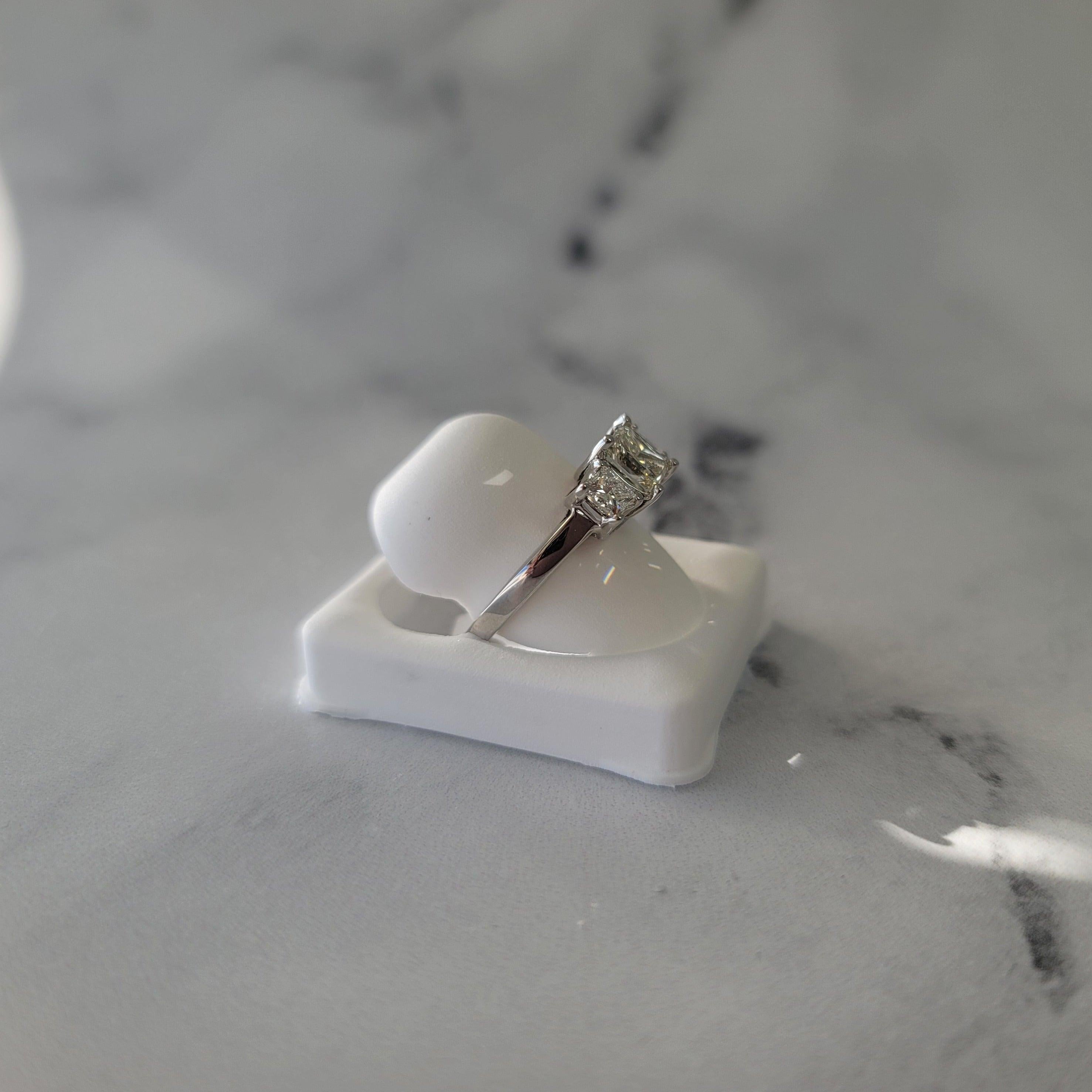 Princess Cut Three-Stone Diamond Engagement Ring