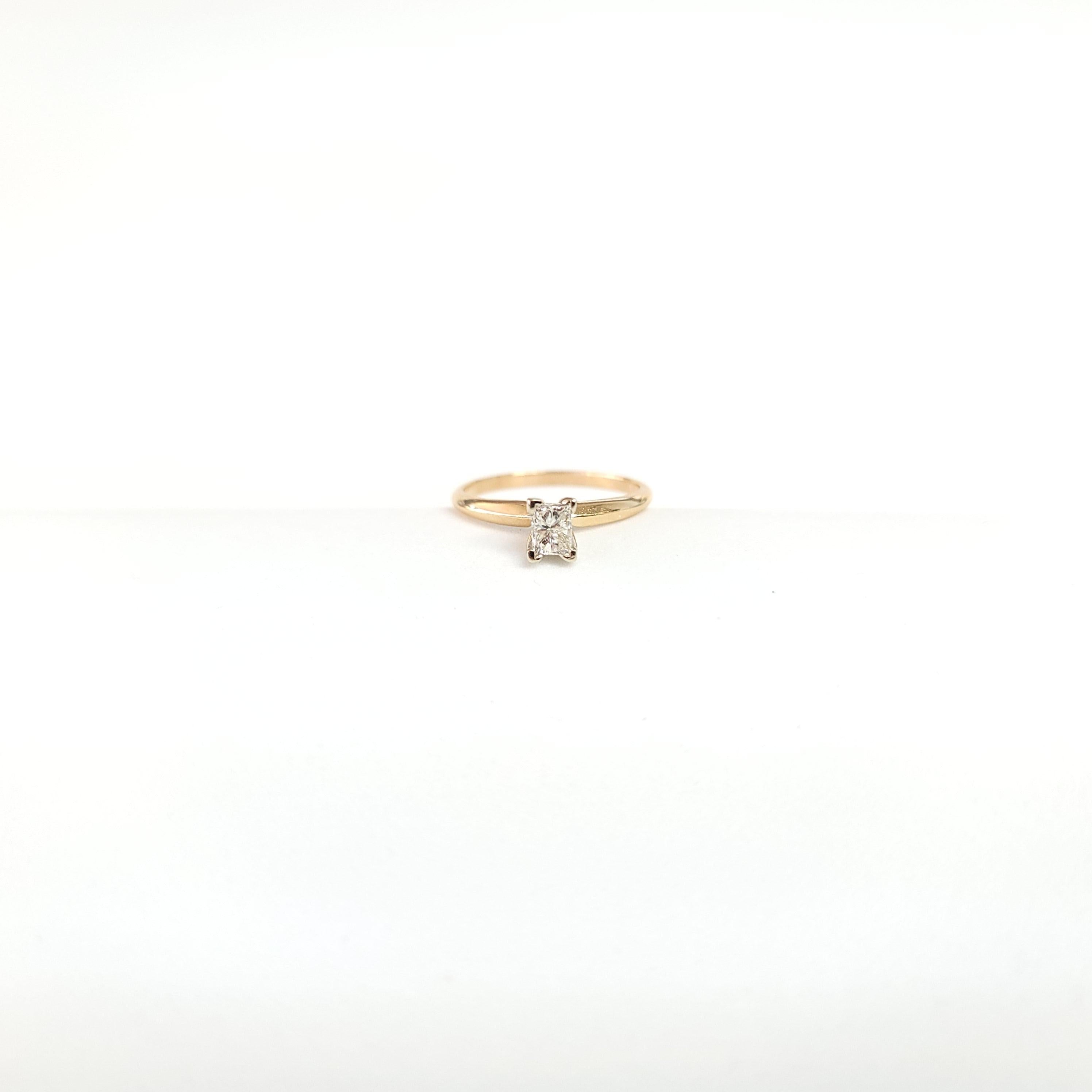 Quarater Carat Emerald Cut Solitaire Diamond Engagement Ring