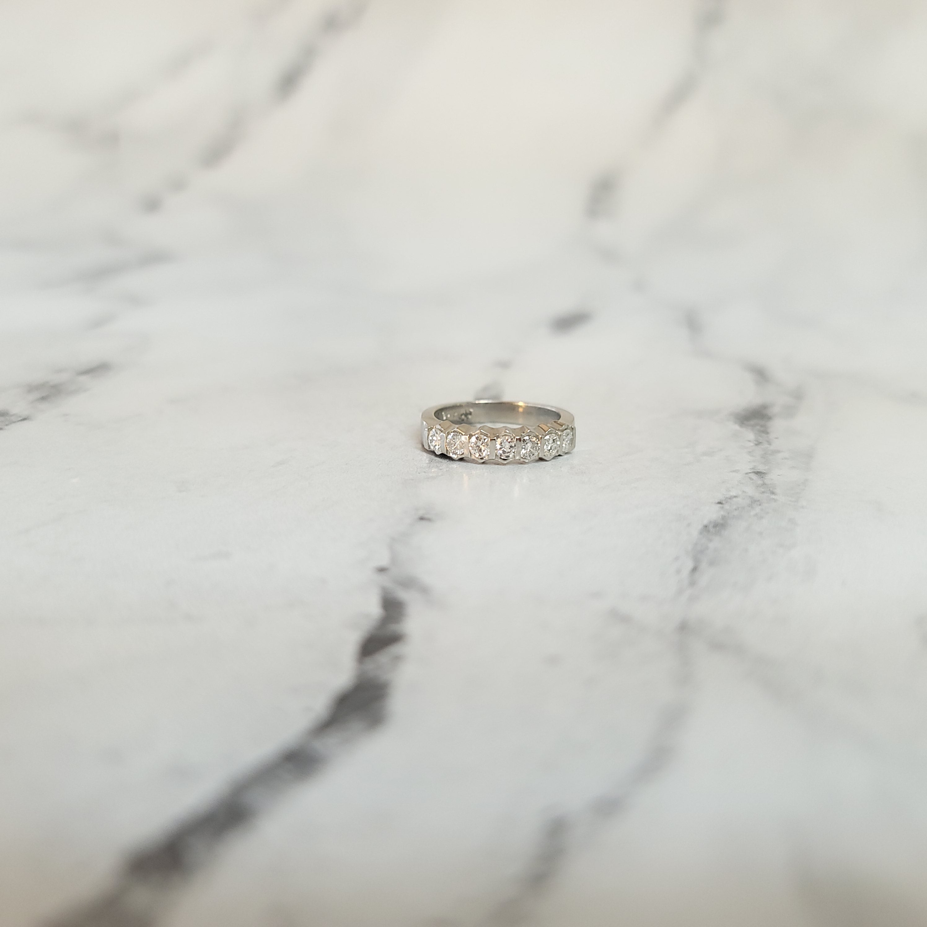 One Carat Platinum Diamond Wedding Band