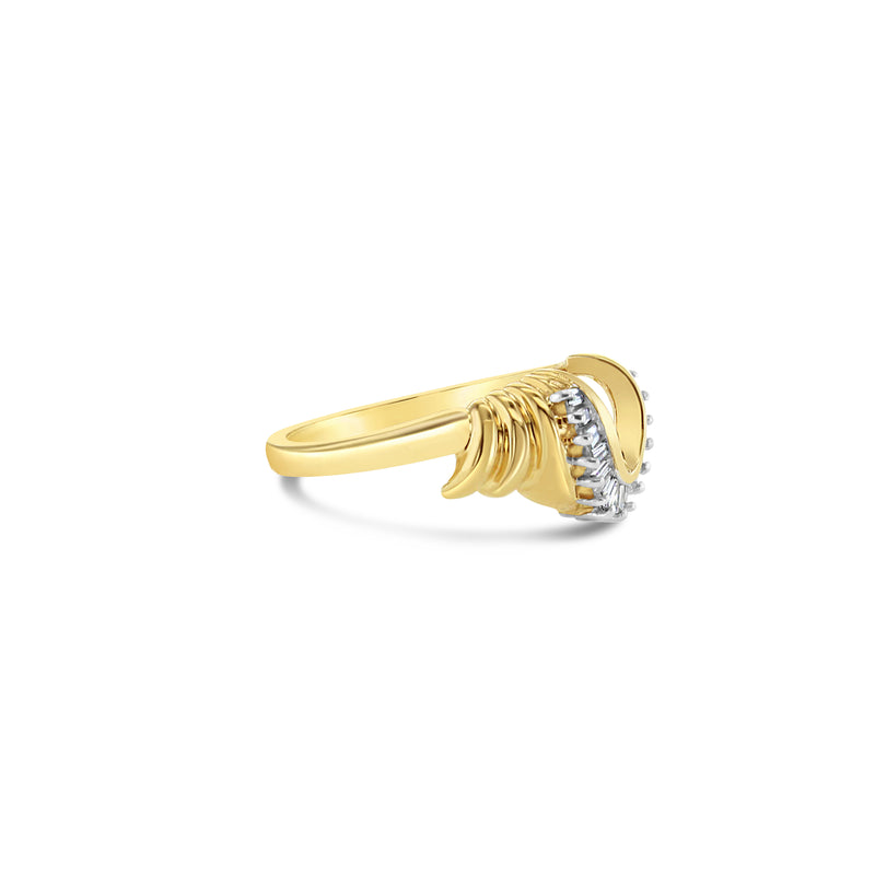 Diamond 'U' Shaped Baguette Engagement Ring Wrap/Enhancer