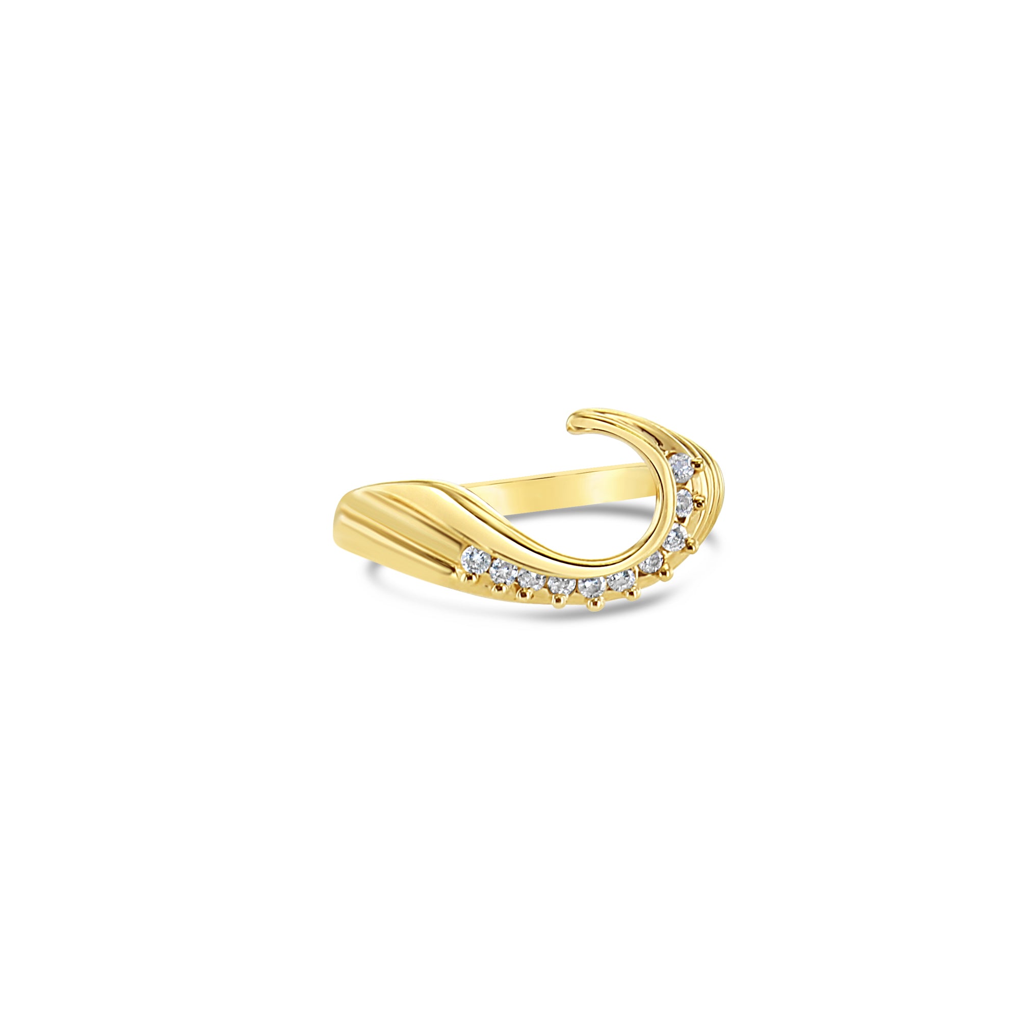 Bague en or jaune 14 carats avec diamants enveloppants de 15 ct