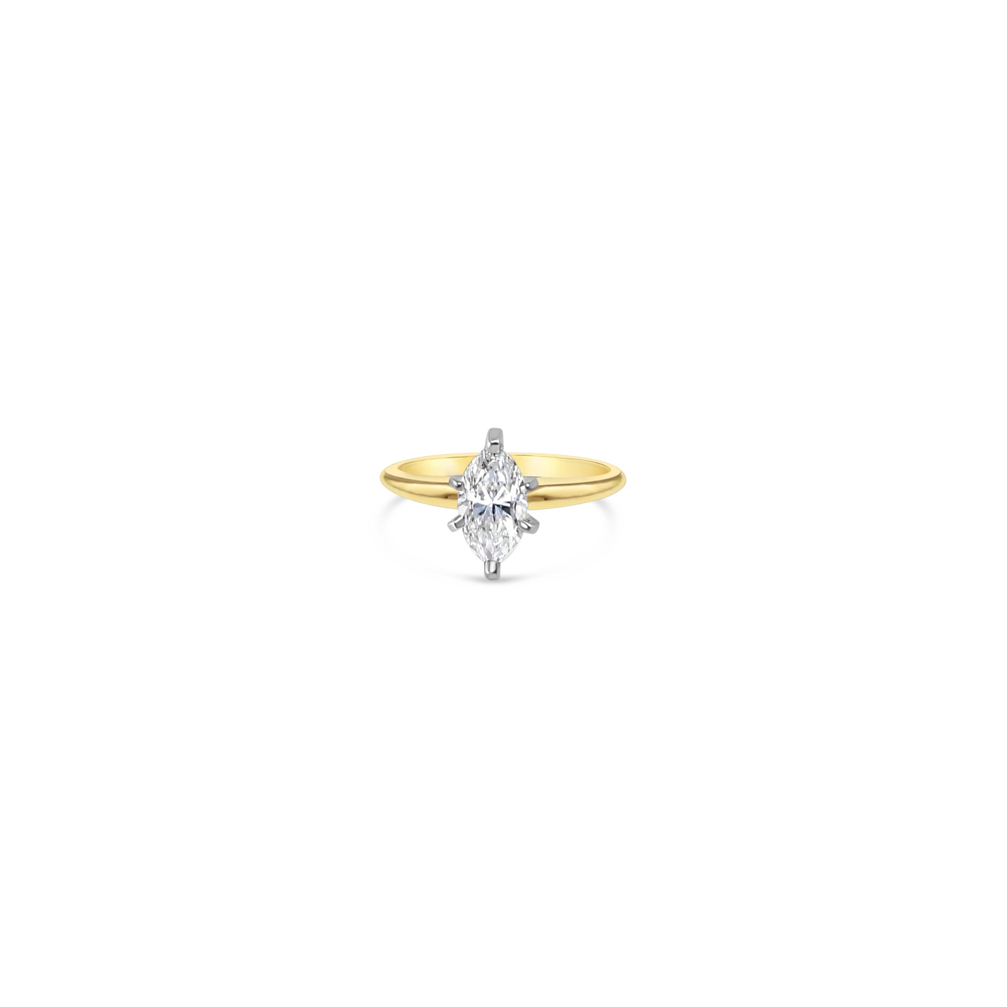 One Carat Marquise Solitaire Diamond Engagement Ring