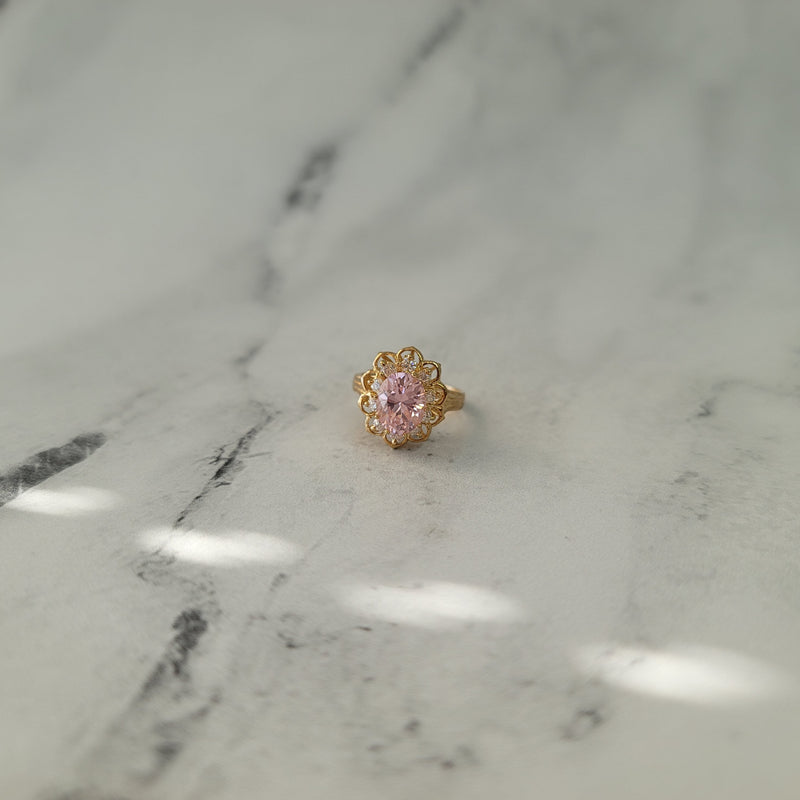 Pink Ice & Cubic Zirconia Cocktail Ring