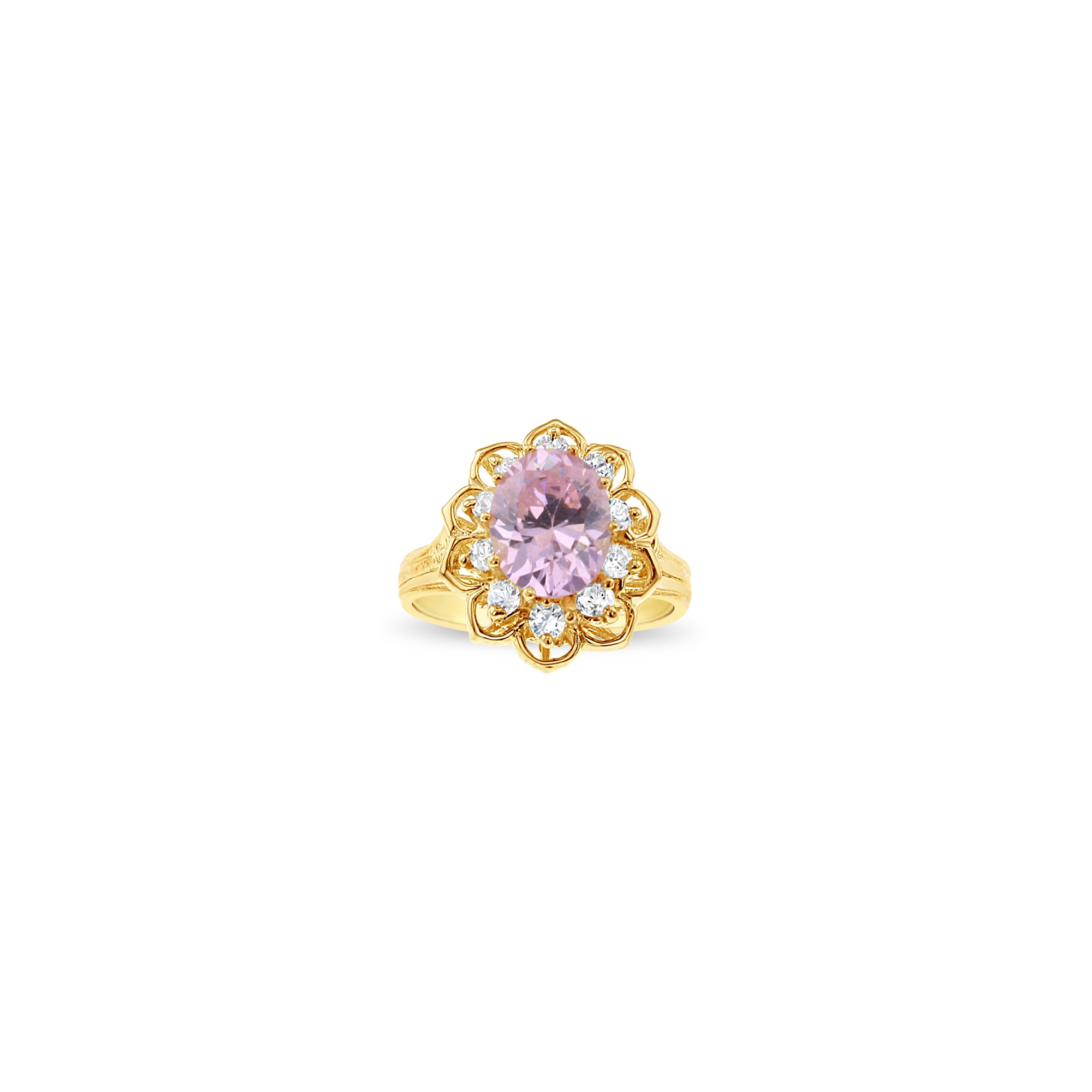 Pink Ice & Cubic Zirconia Cocktail Ring