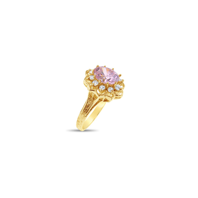 Pink Ice & Cubic Zirconia Cocktail Ring