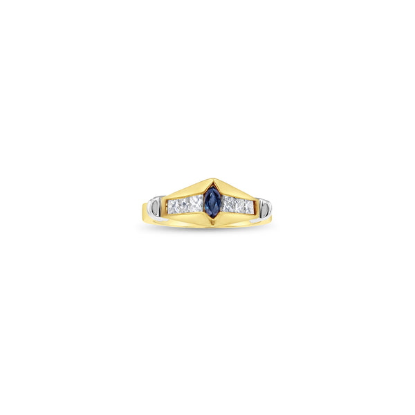Sapphire Marquise & Diamond Accent Ring