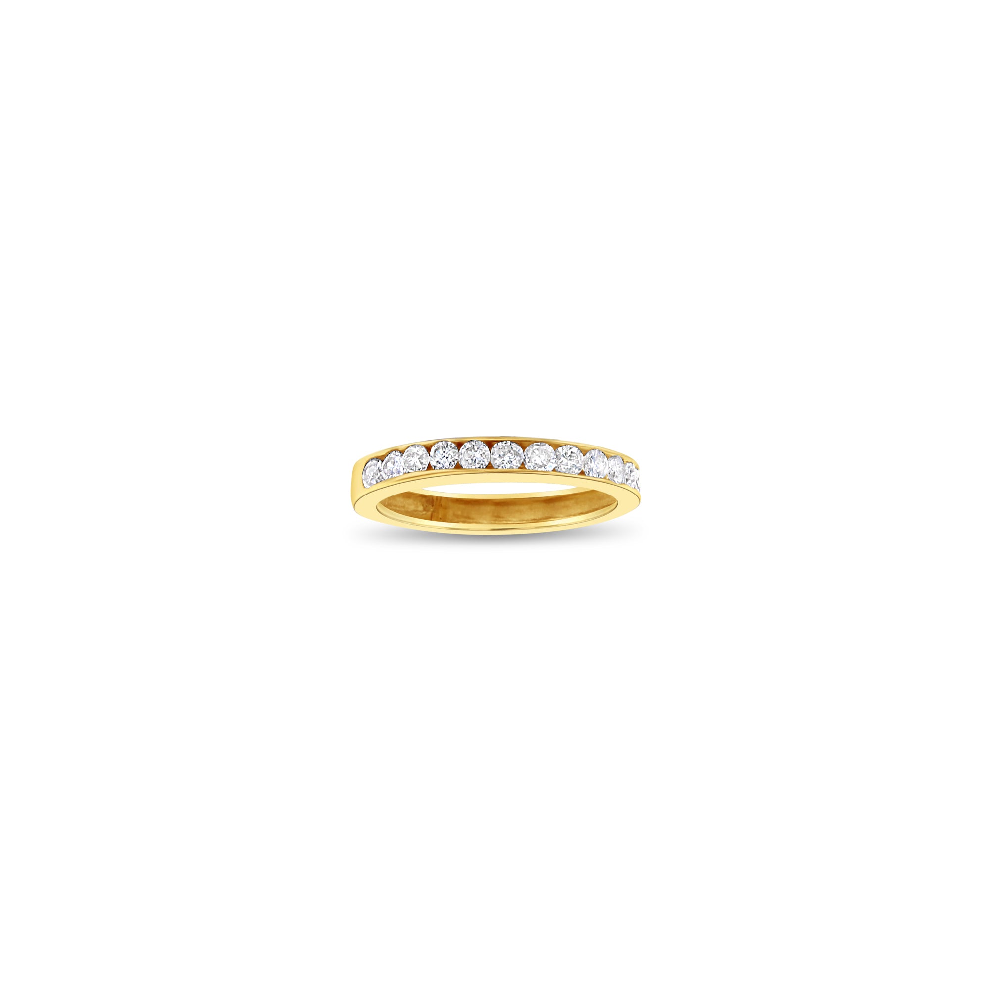 Half Carat Diamond Wedding Band 14k Yellow Gold