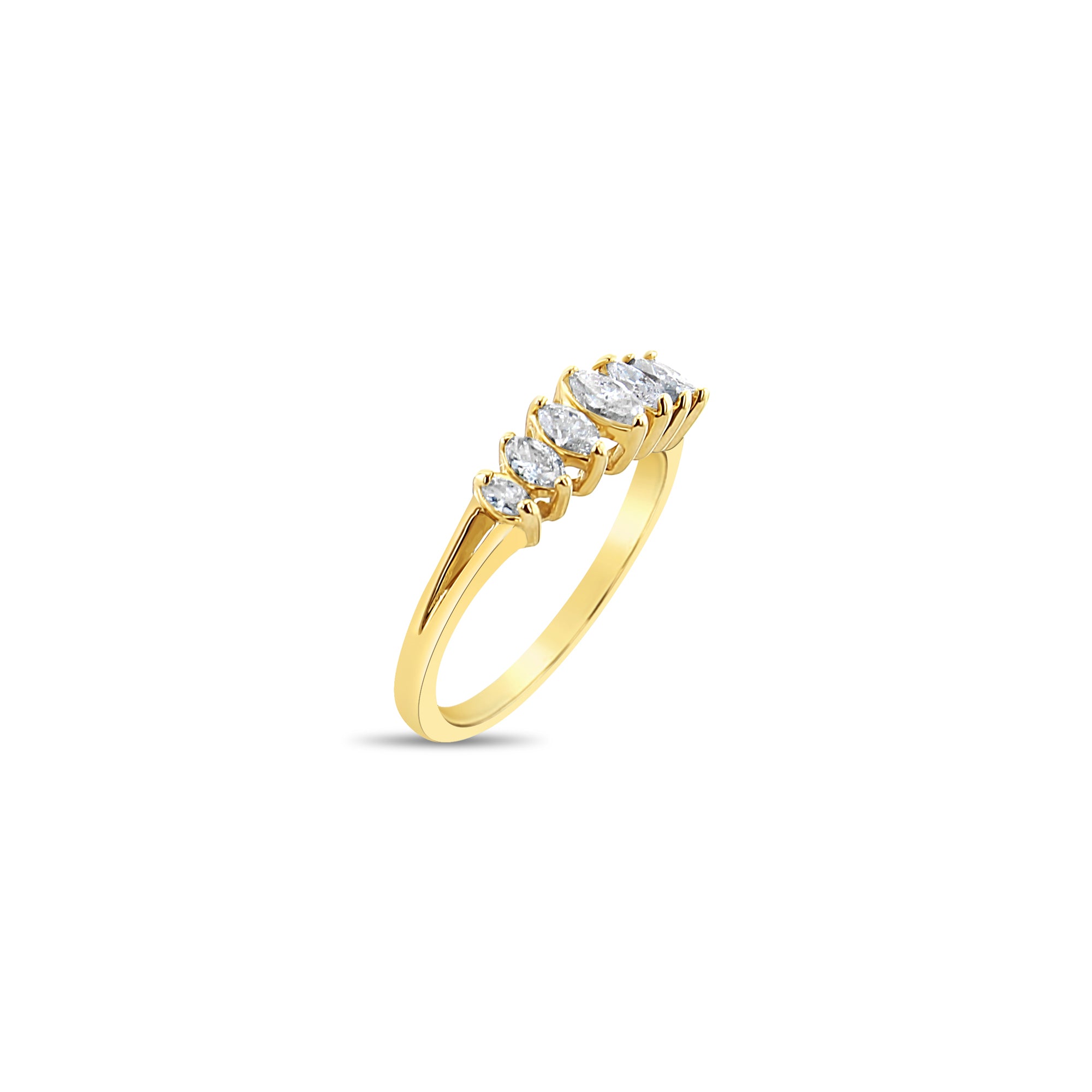 Half Carat Marquise Diamond Ring 14k Yellow Gold