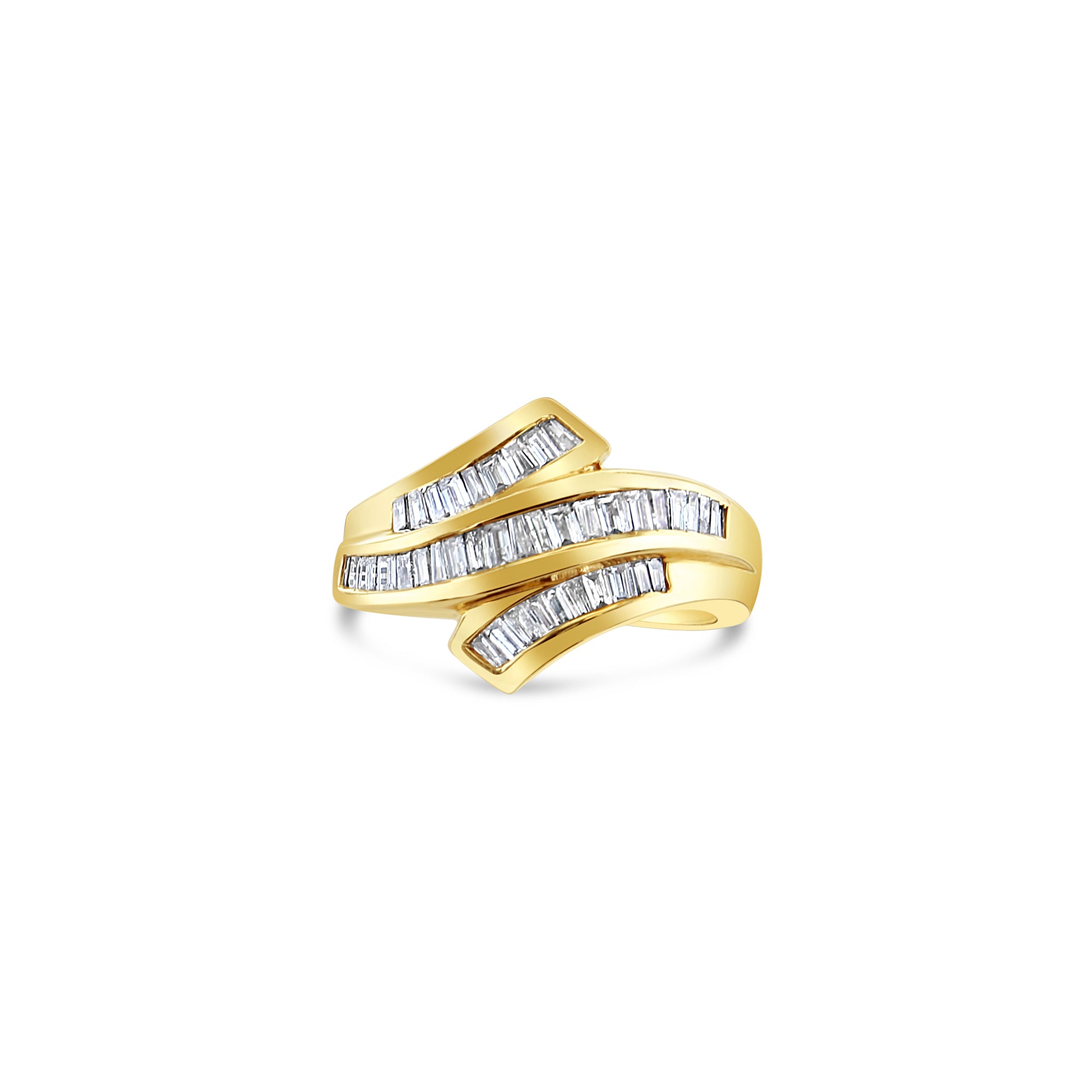 Baguette Ribbon Style Diamond Ring