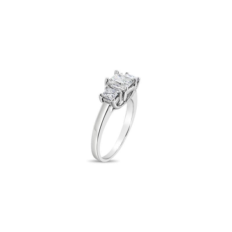 Princess Cut Three-Stone Diamond Ring 1.52cttw 14k White Gold
