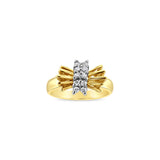 Diamond Bow Style Ring 14k Yellow Gold