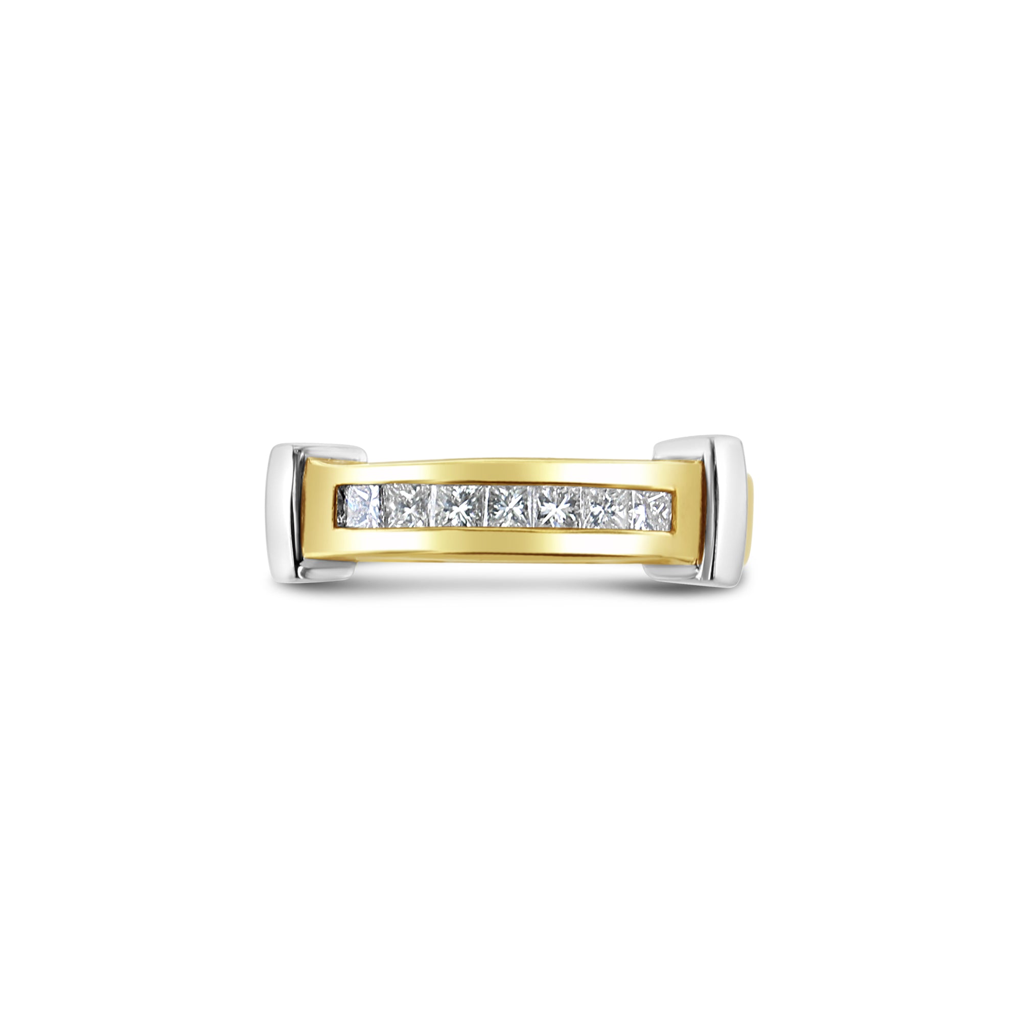 Princess Cut Two-Toned Diamond Wedding Band