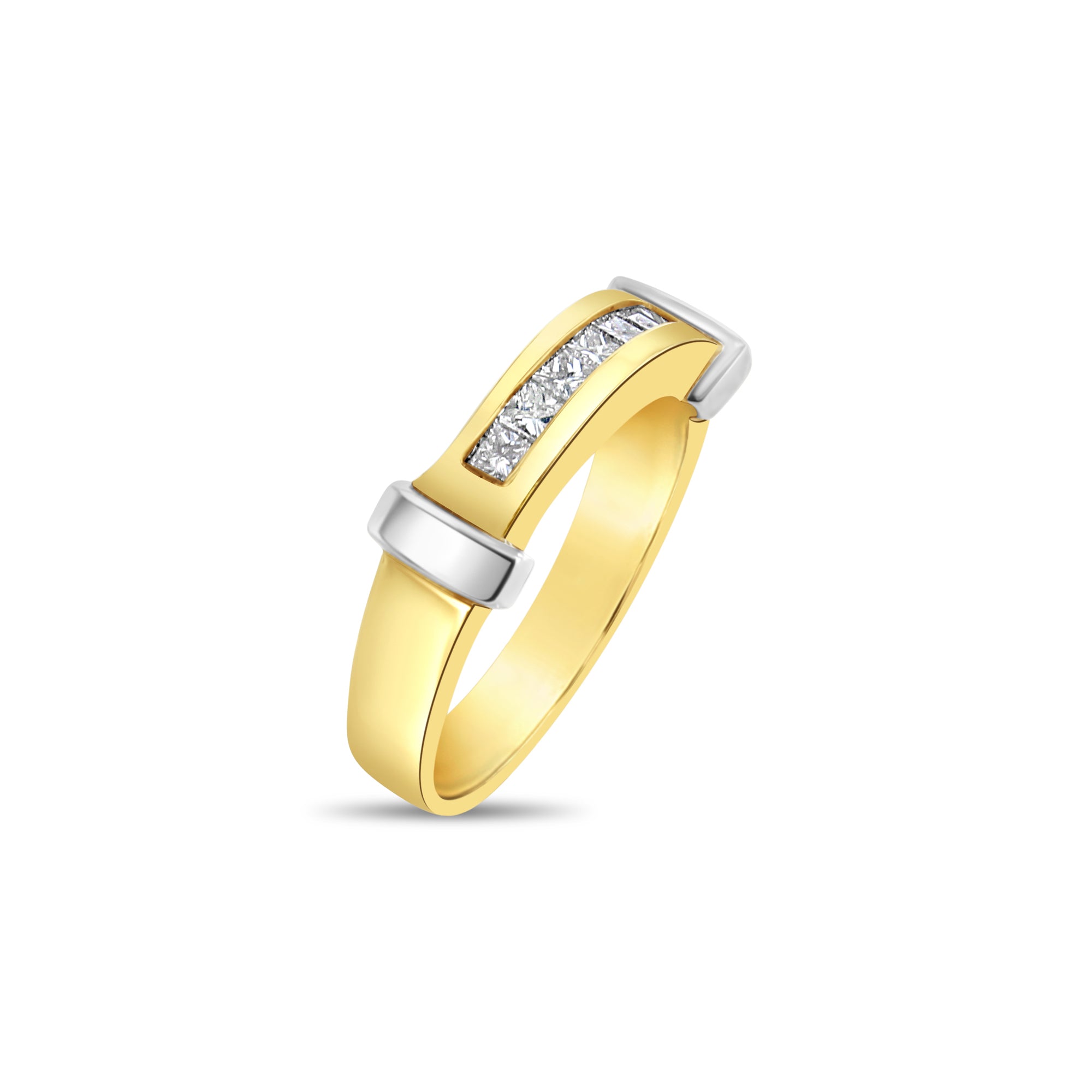 Princess Cut Two-Toned Diamond Wedding Band