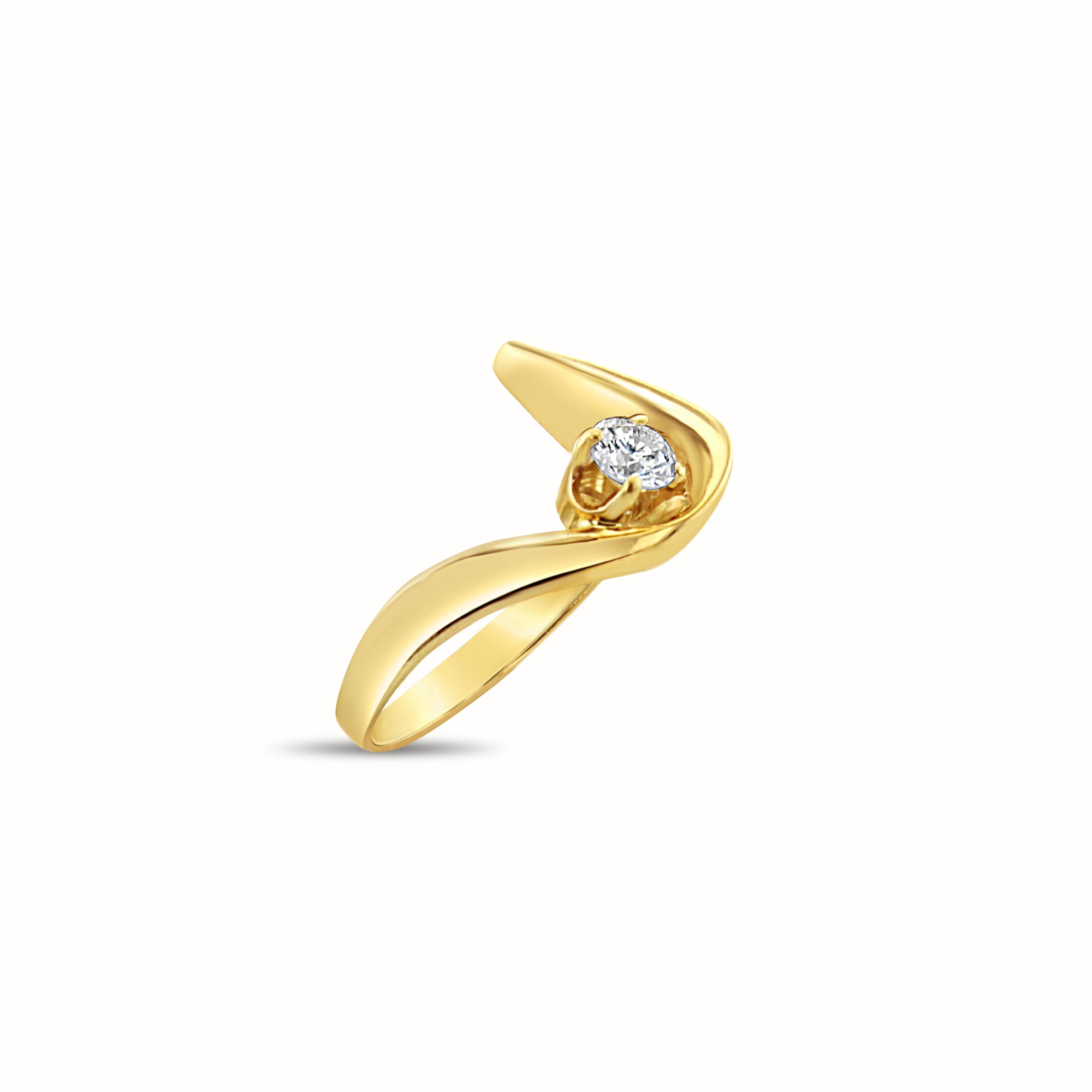 Musical Note Diamond Ring .25cttw 14k Yellow Gold