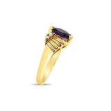 Marquise Amethyst Gold Ring 14k Yellow Gold