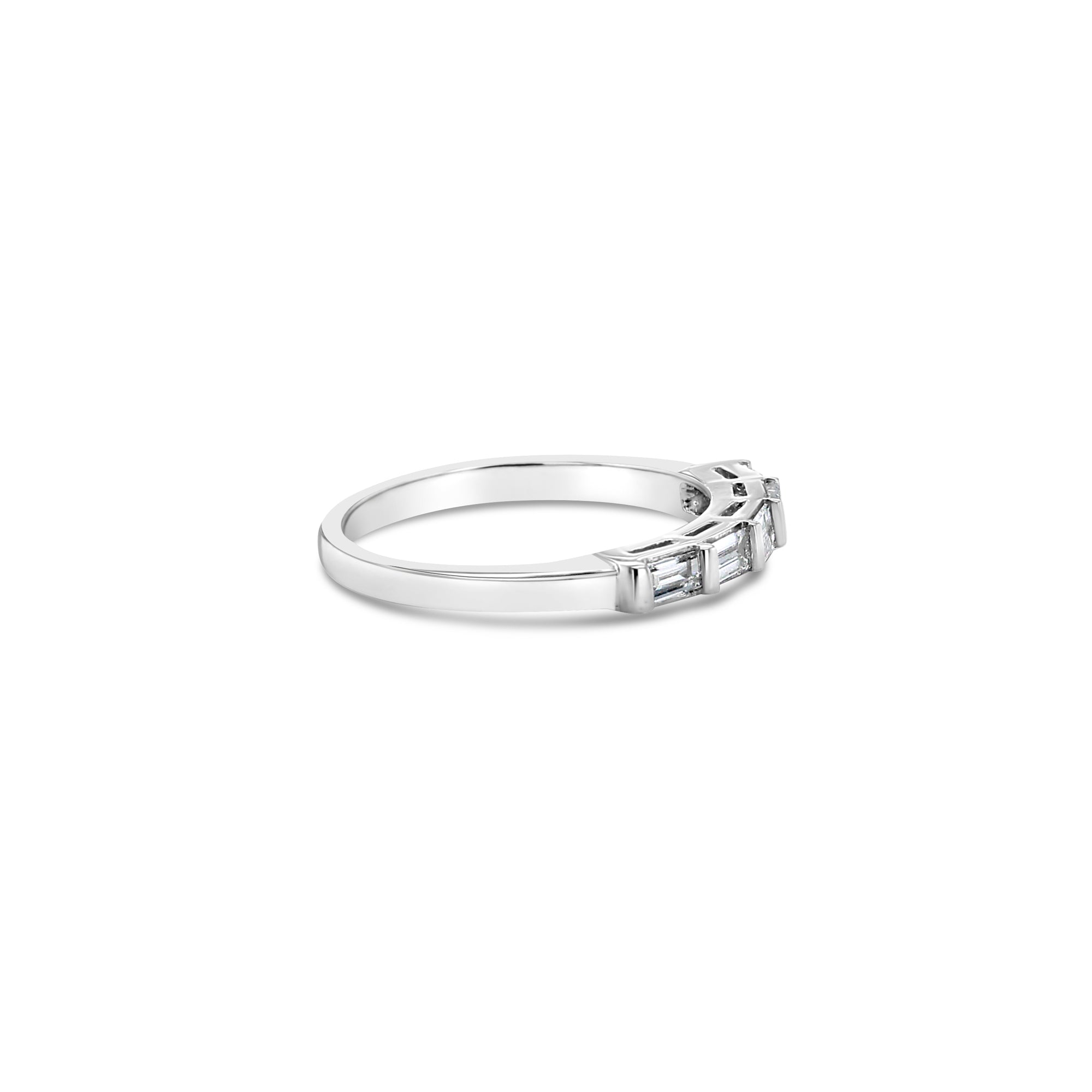 Baguette Diamond Wedding Band 14k White Gold