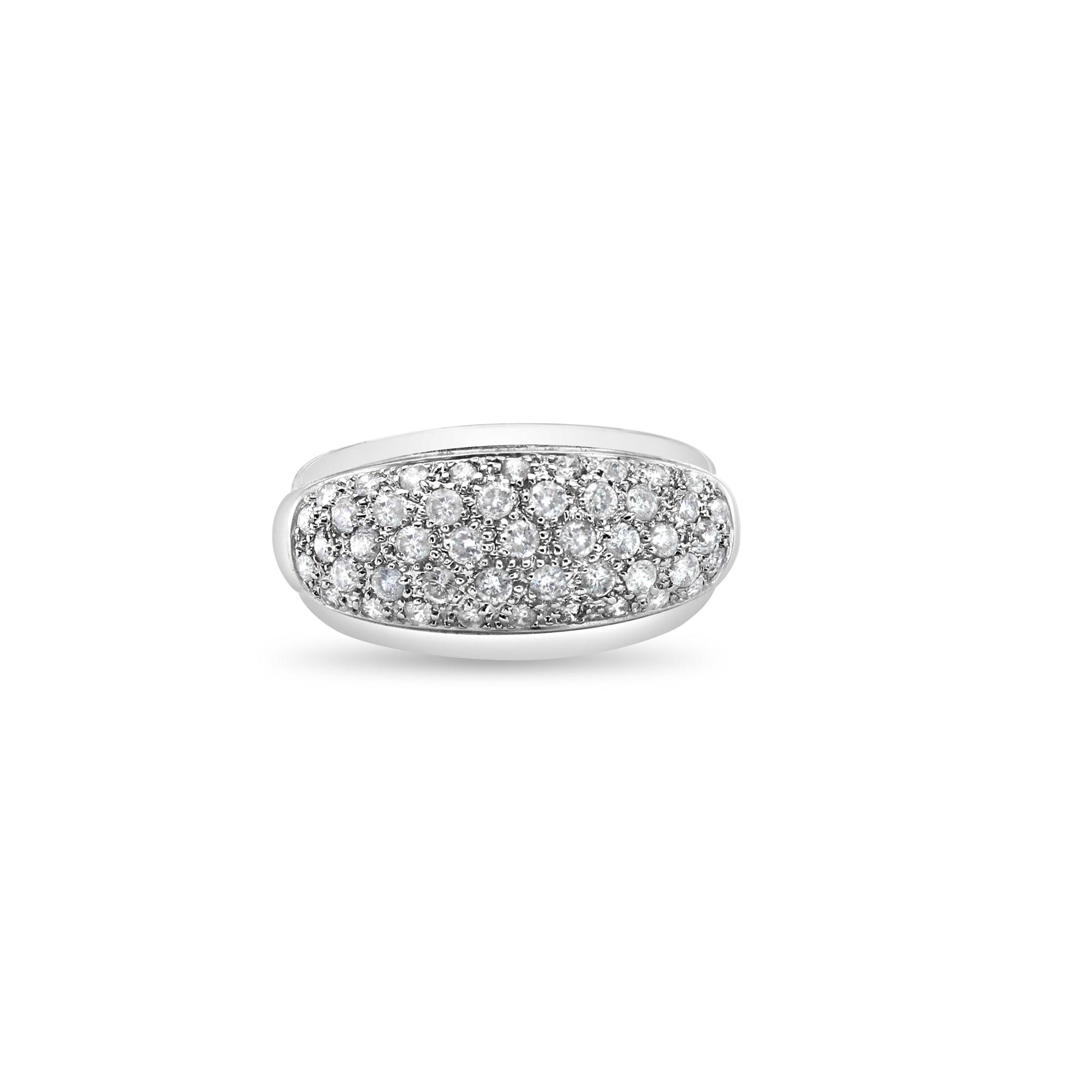 Bague en or blanc 14 carats avec diamants sertis pavé