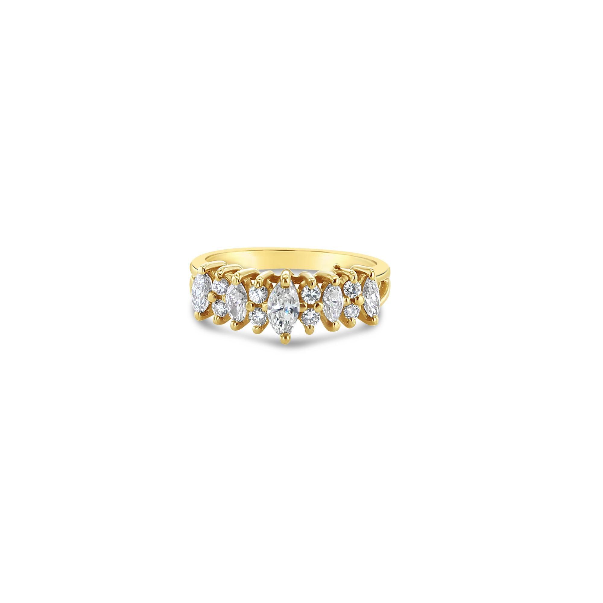 One Carat Marquise Diamond Wedding Band