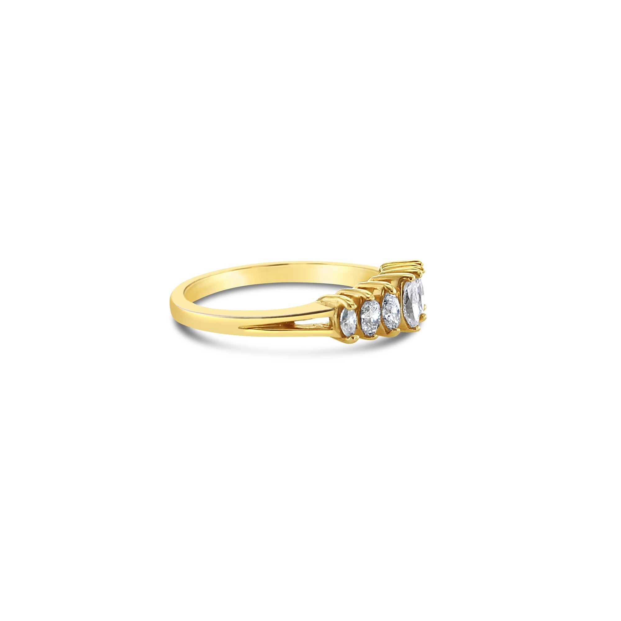 Marquise Diamond Wedding Band 14k Yellow Gold