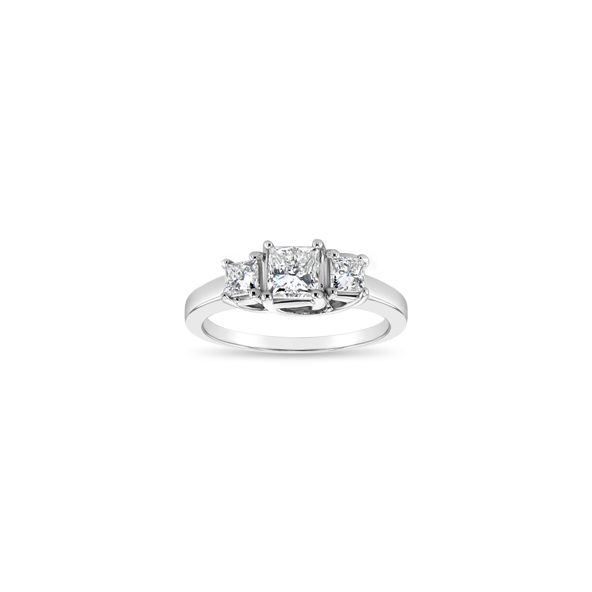 Princess Cut Three-Stone Diamond Engagement Ring