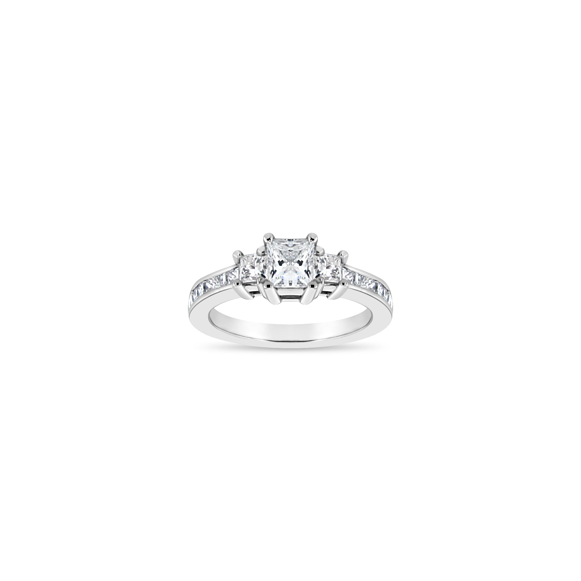 Princess Cut Three-Stone Diamond Engagement Ring