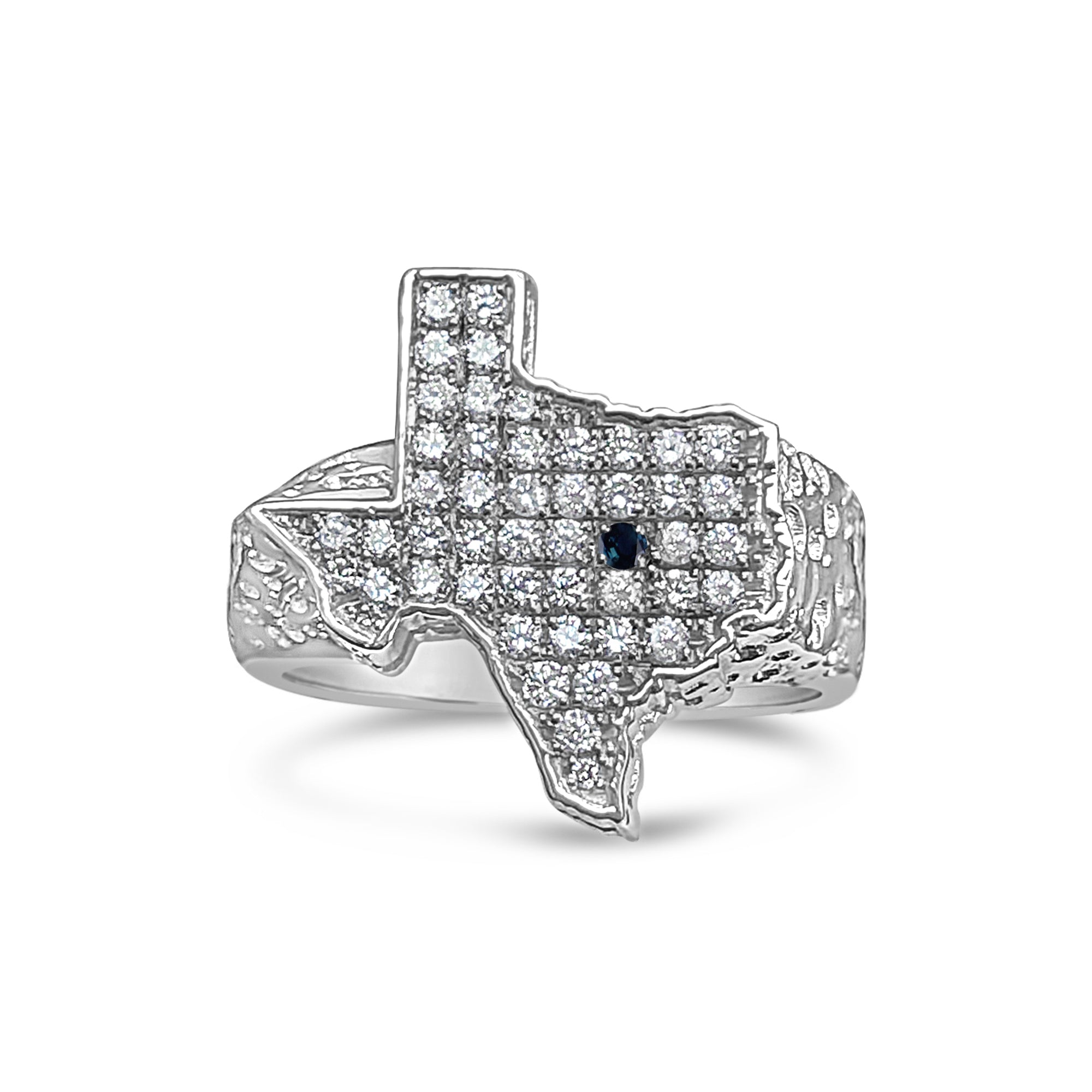 Anillo de pepita de diamante con forma de Texas