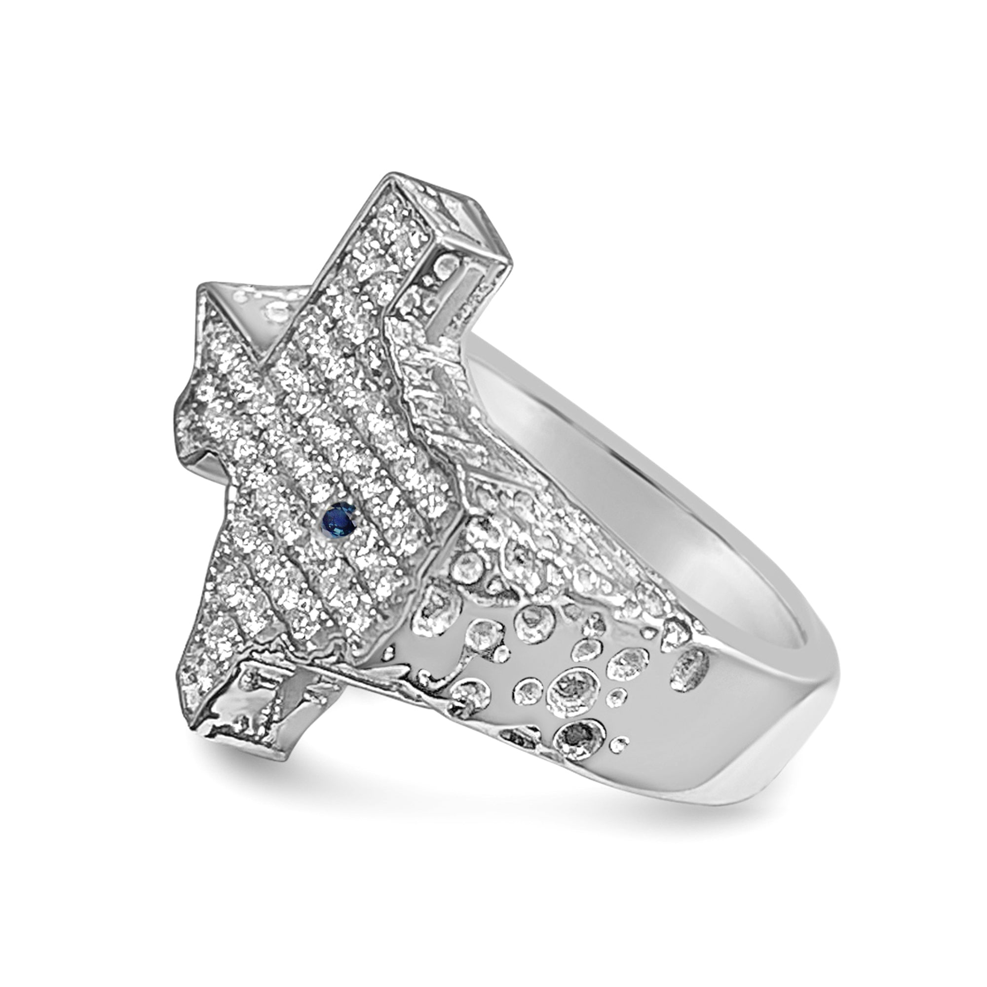 Anillo de pepita de diamante con forma de Texas