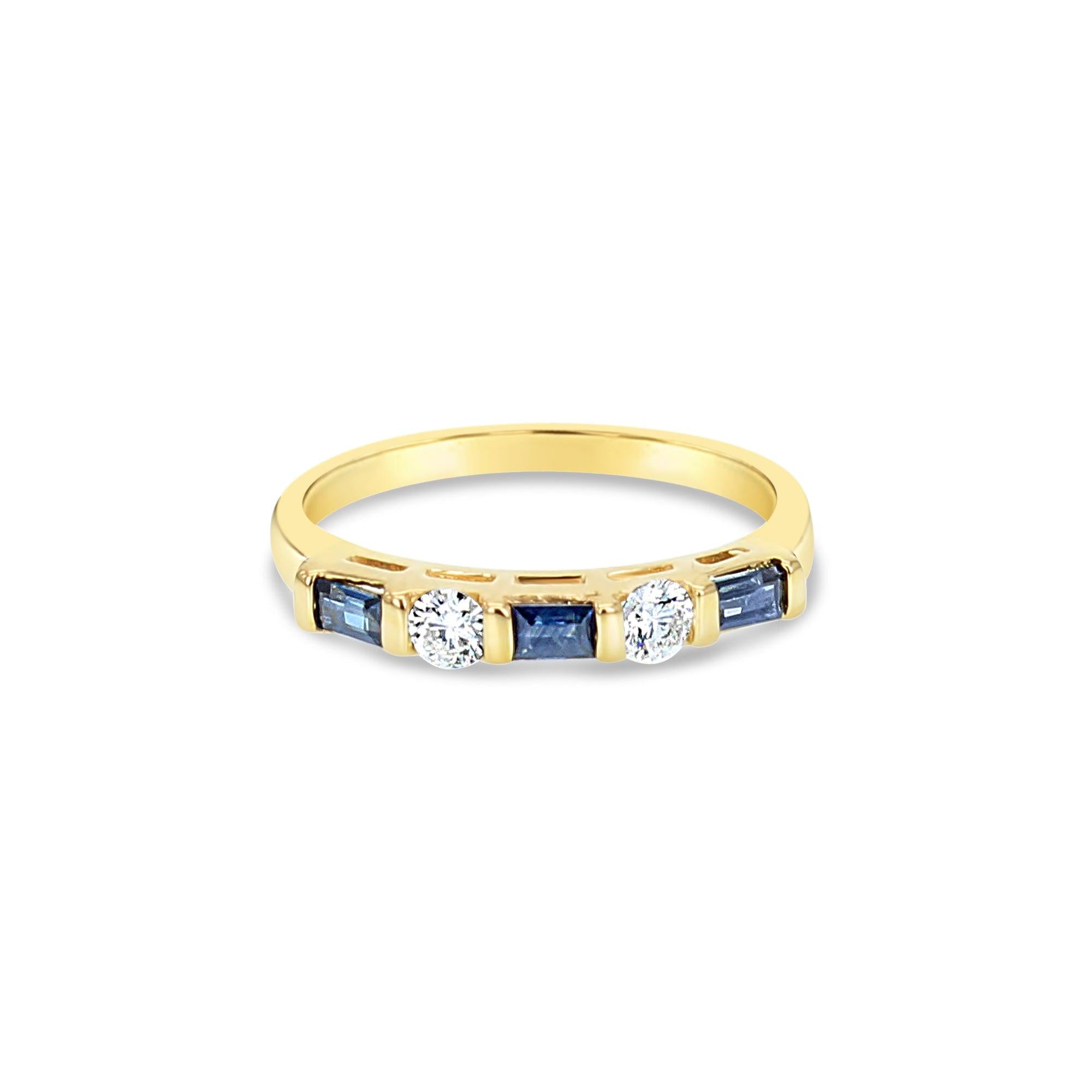 Sapphire Diamond Stackable Ring .40cttw 14K Yellow, Rose or White Gold