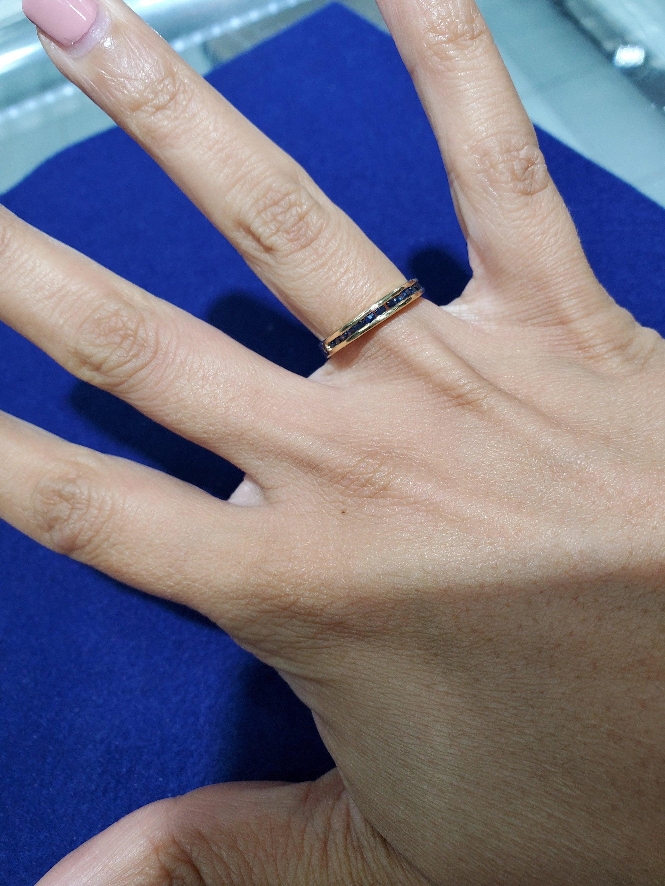 Sapphire Stackable Ring 14k Yellow Gold