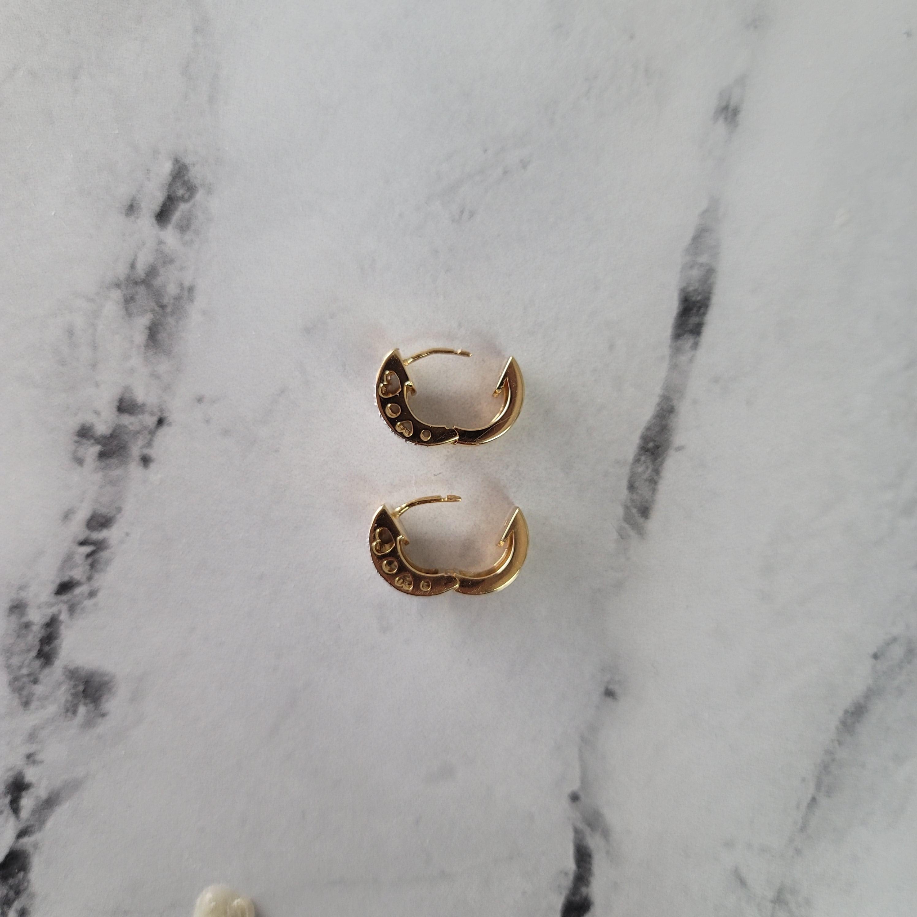 Small Diamond Pave Huggie Earrings 14k Yellow Gold