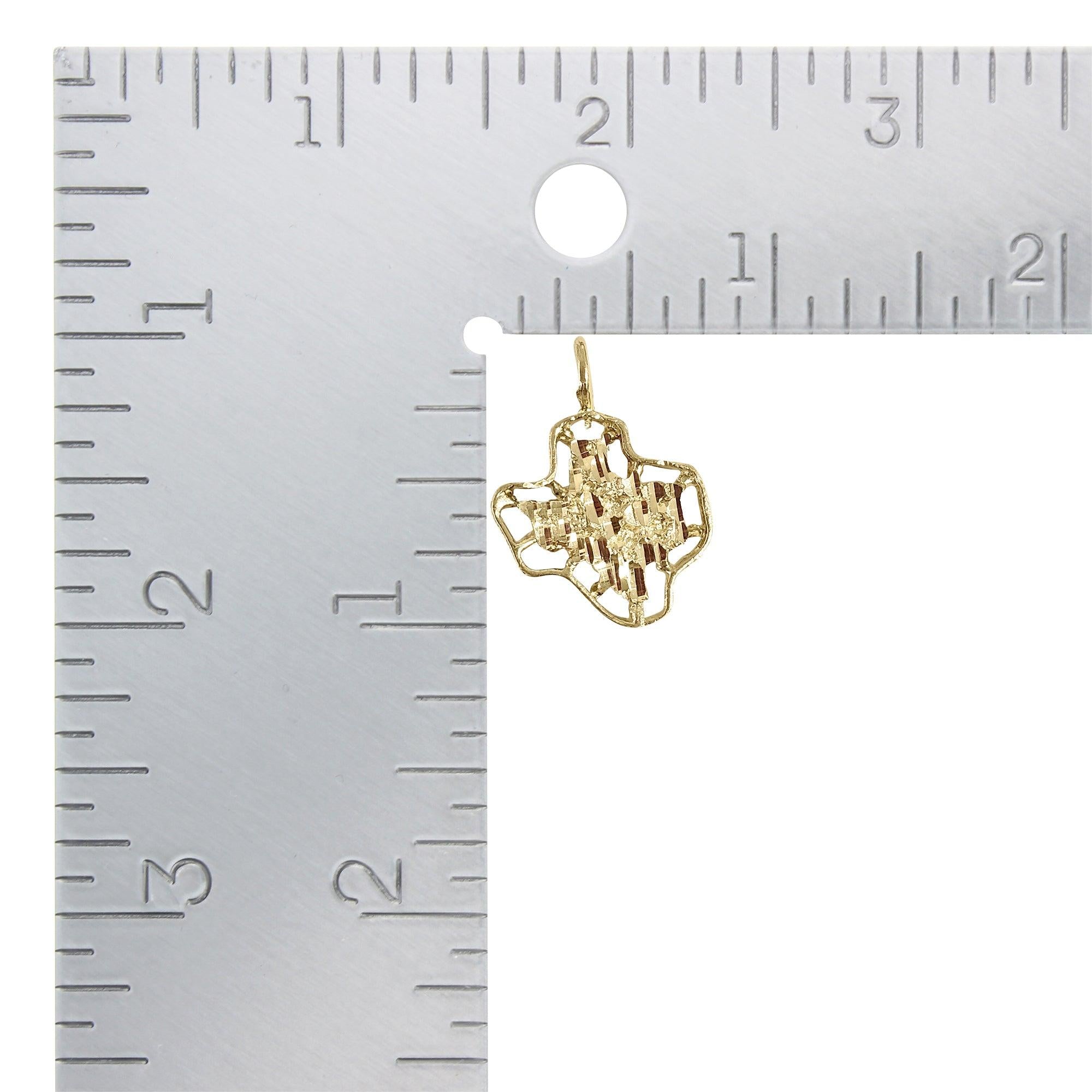 Texas Shaped Cutout Charm/Pendant with Diamond Cuts