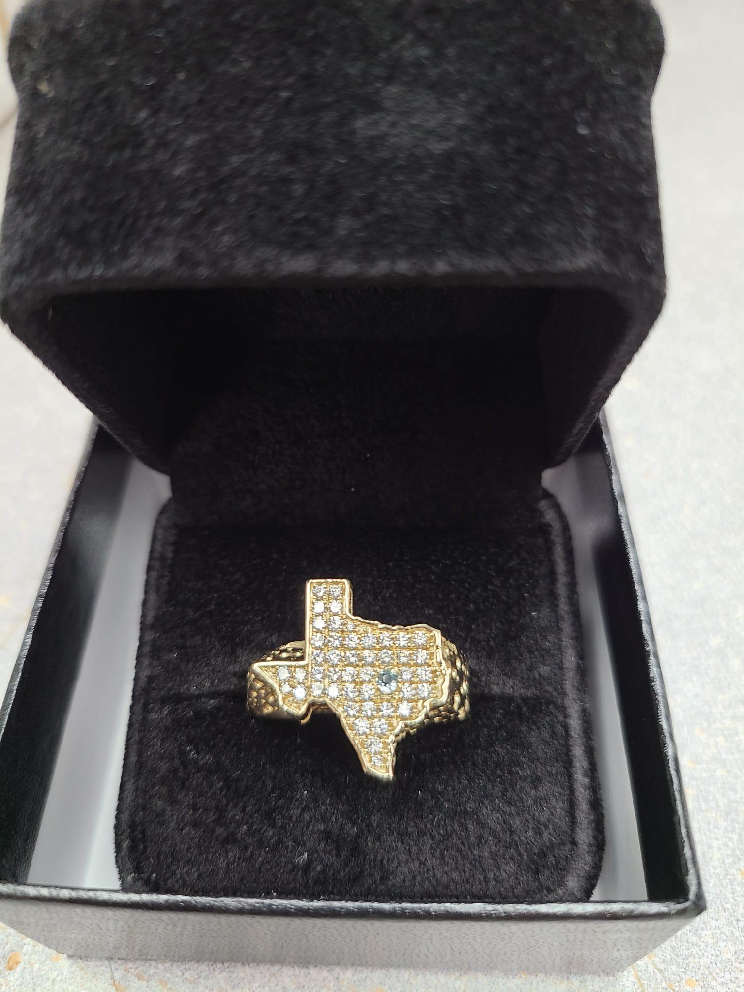 Texas Shaped Diamond Nugget Ring