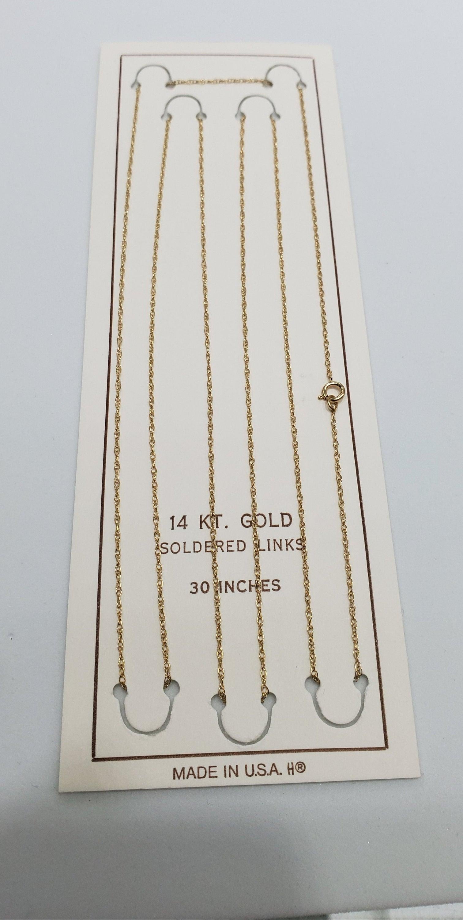 Thin Dainty Solid Gold Rope Chain .95mm 14k Yellow Gold