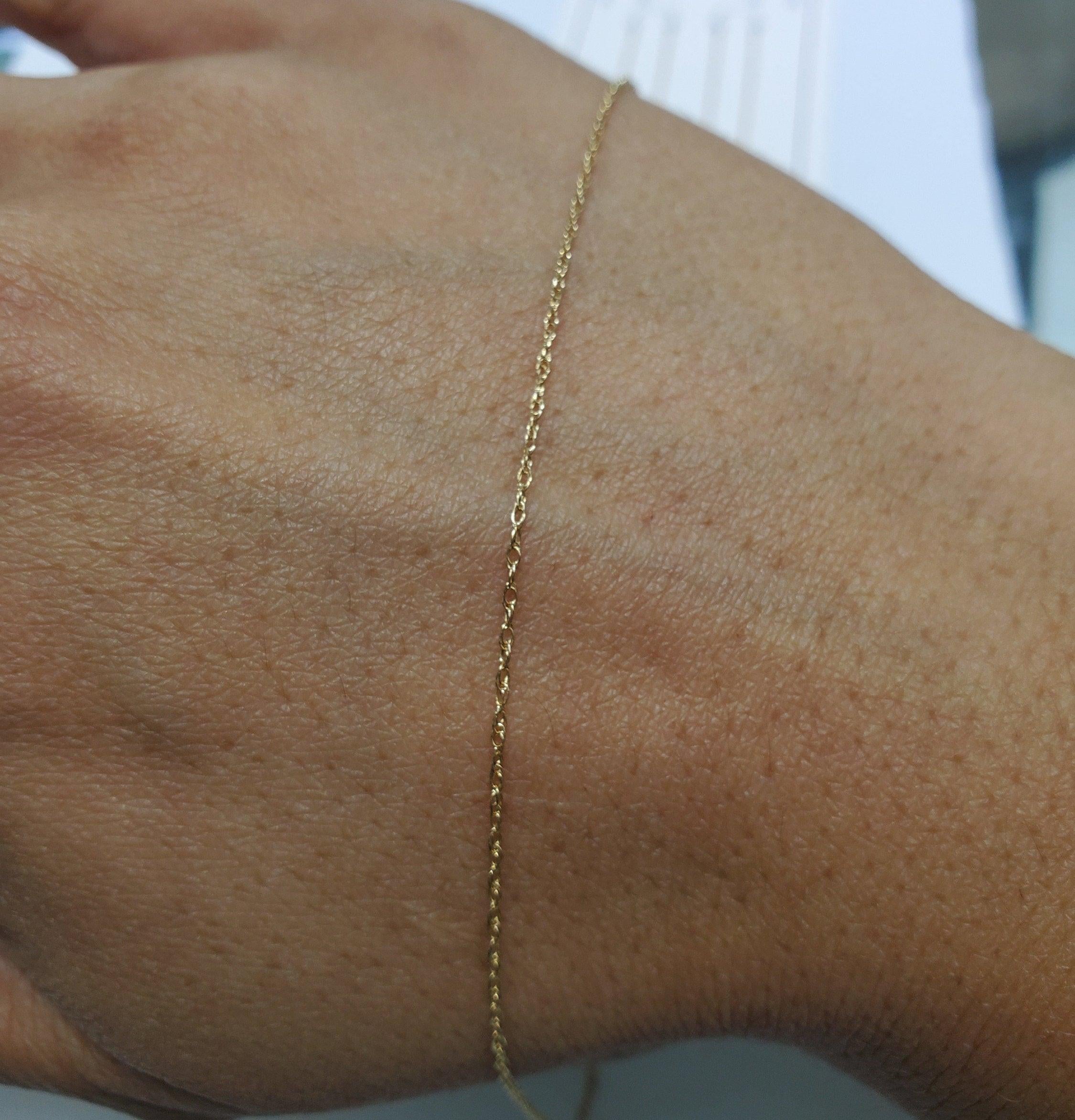Thin Dainty Solid Gold Rope Chain .95mm 14k Yellow Gold