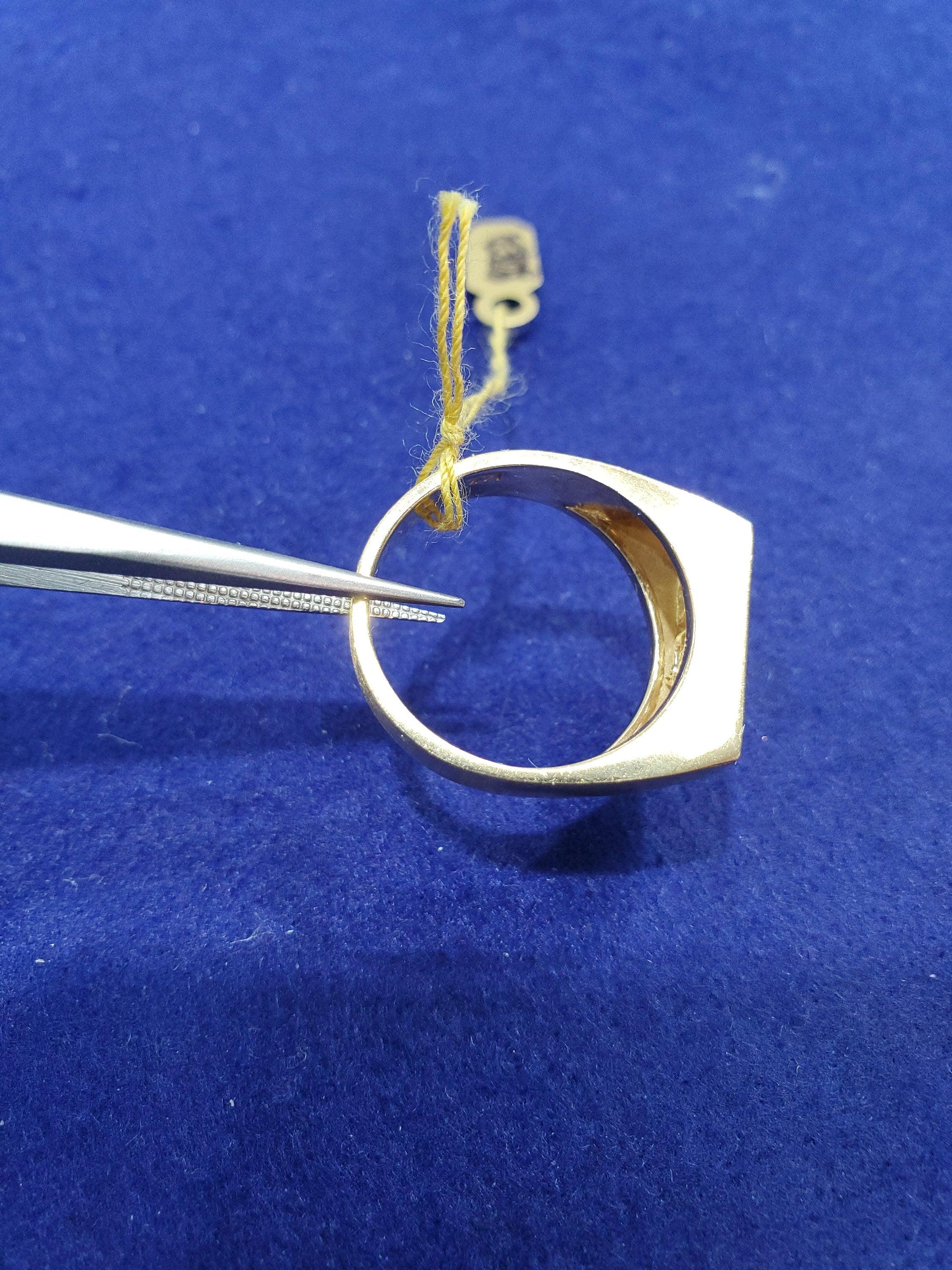 Three Row Diamond Statement Ring 14k Yellow Gold