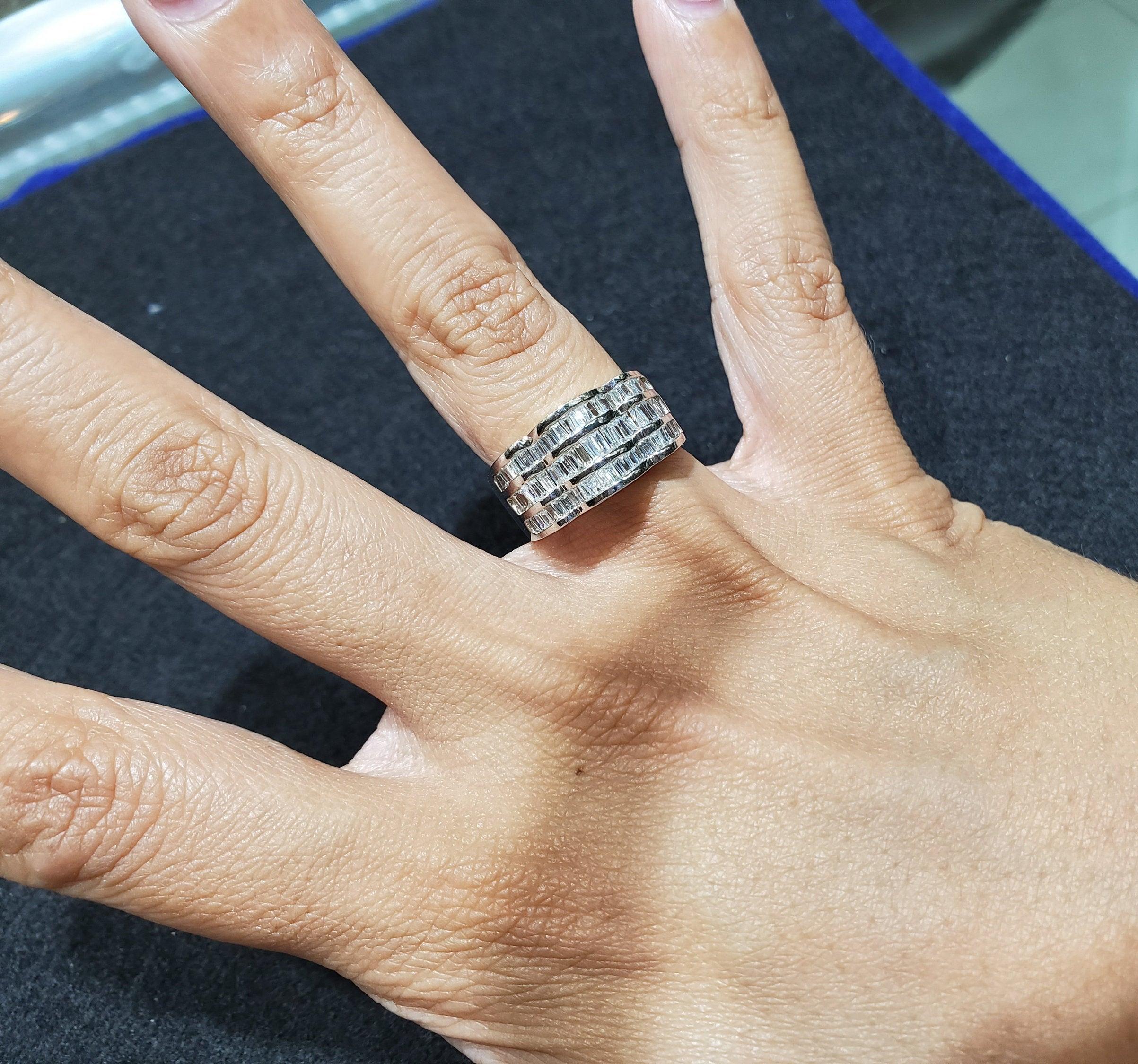 Wavy Baguette Diamond Cocktail Ring