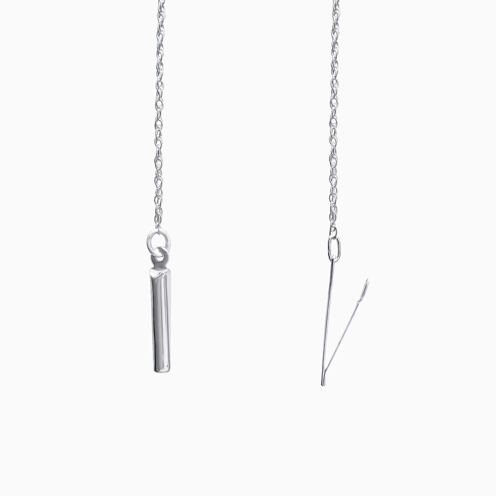 Sterling Silver Add A Bead Chain Threader Necklace - 7" 18" 20" 24" 27"
