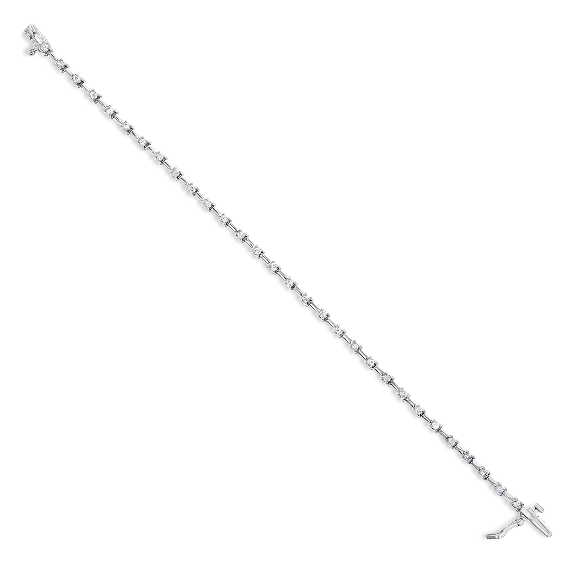 Pulsera de tenis con diamantes de 1 quilate en oro blanco de 14 k