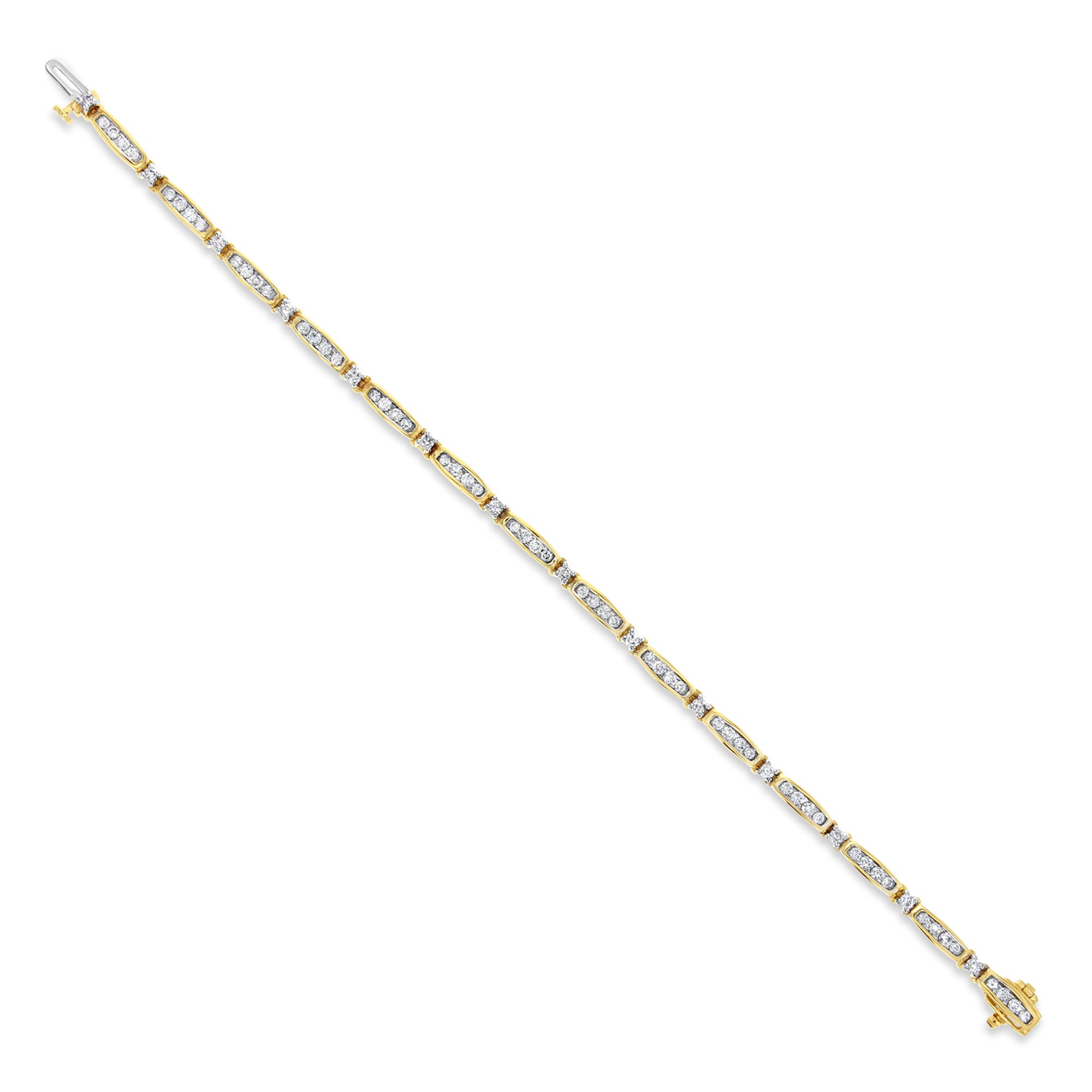 2CT Channel Set Diamond Tennis Bracelet 14k Yellow Gold