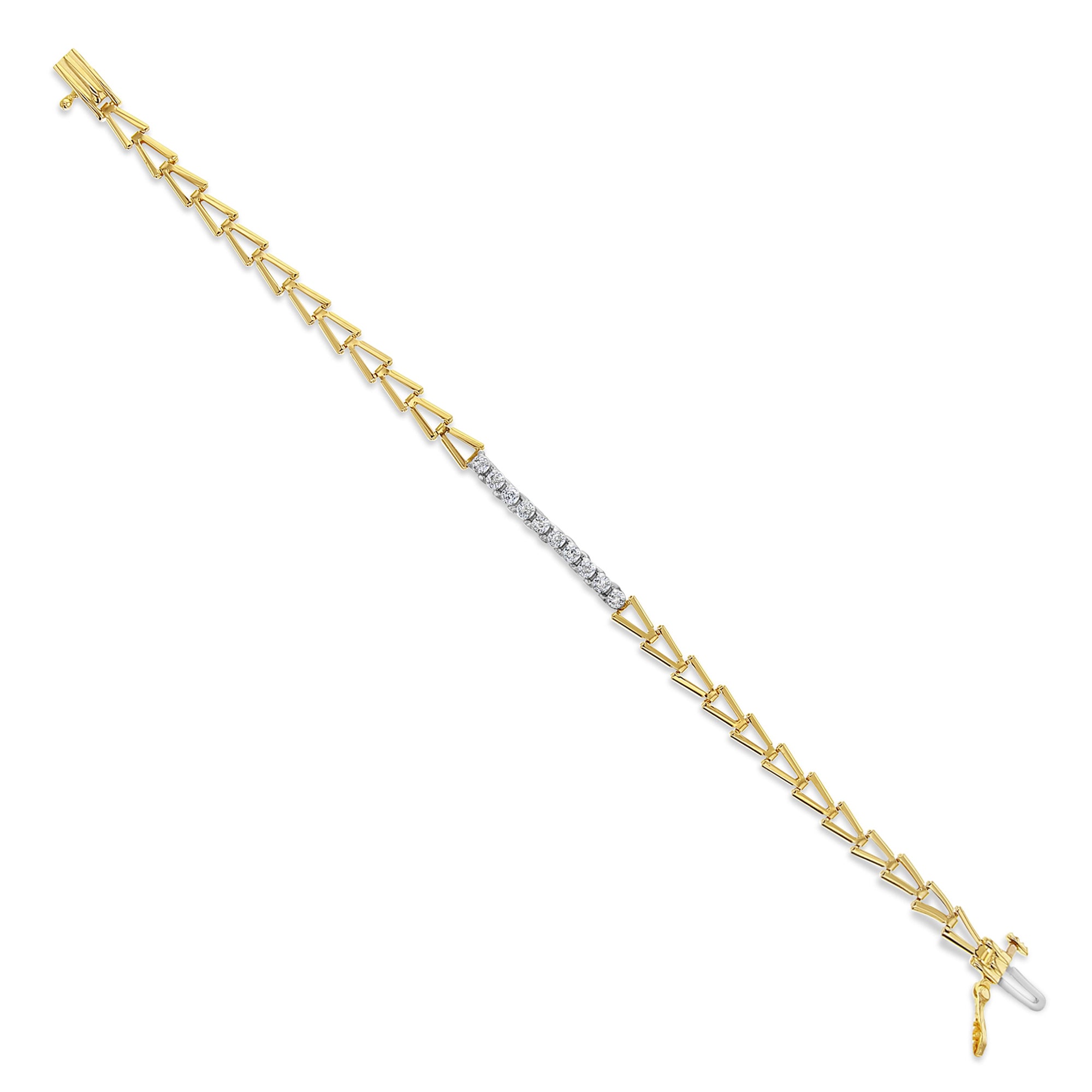 Diamond Bar Tennis Bracelet .10cttw 14k Yellow Gold