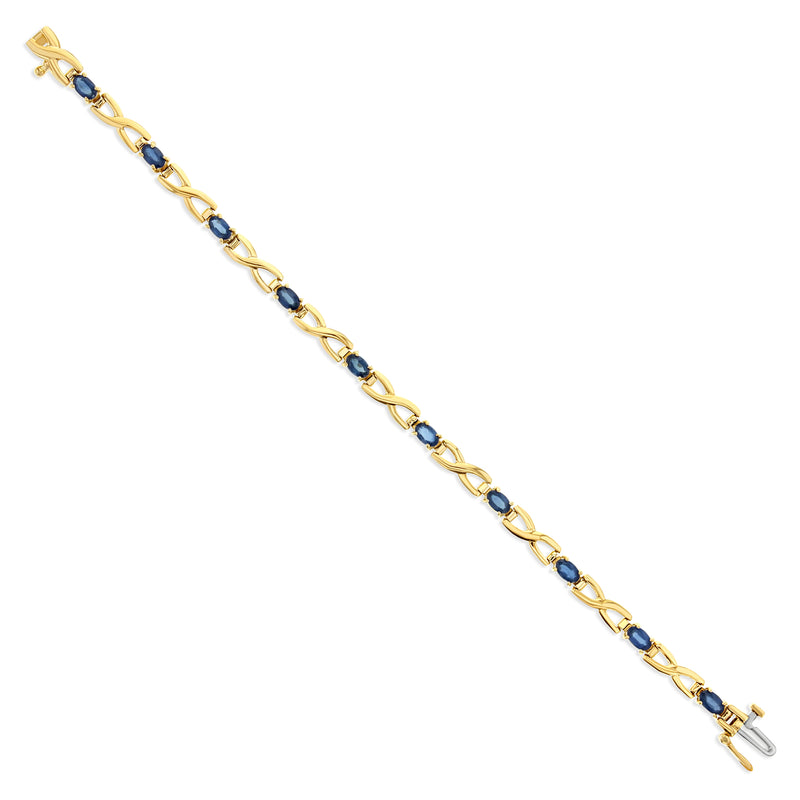 Sapphire Infinity Tennis Bracelet 1.50cttw 14k Yellow Gold